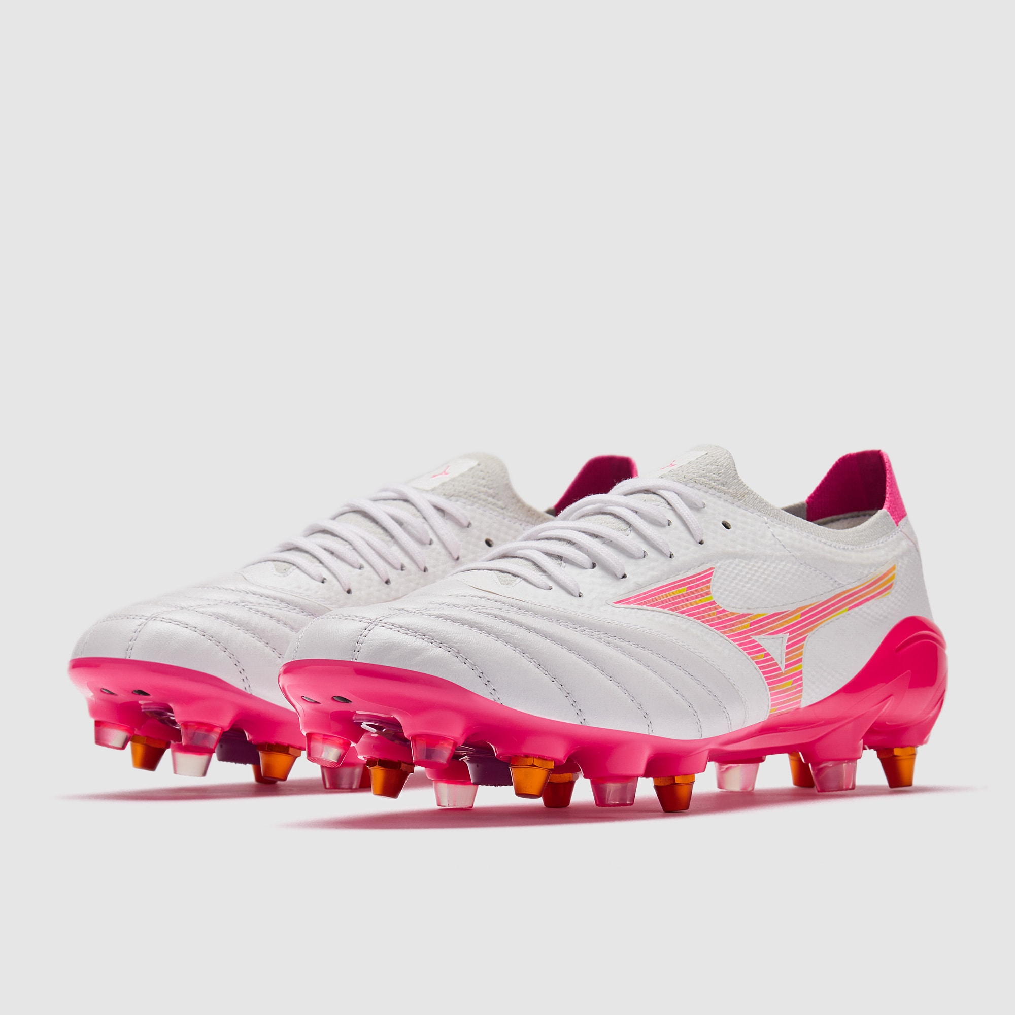Mizuno Morelia Neo IV Beta Elite Mix Soft Ground - White/Pink