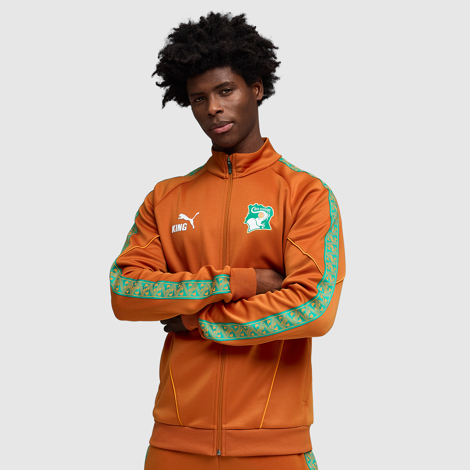 Puma Ivory Coast 2026 King Anthem Jacket Warm Chestnut White Brown