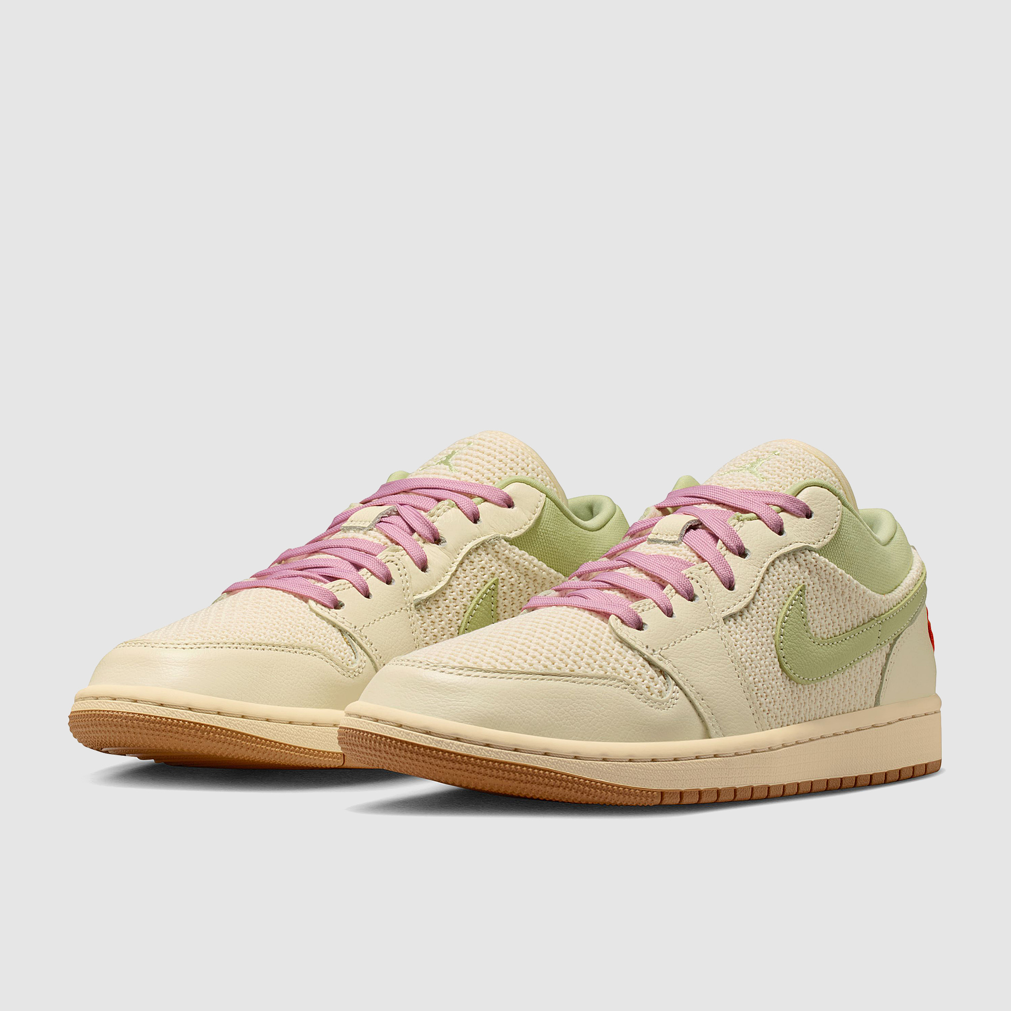 Jordan Womens Air 1 Low Se Sail Iced Carmine Olive Aura Pearl Cone White