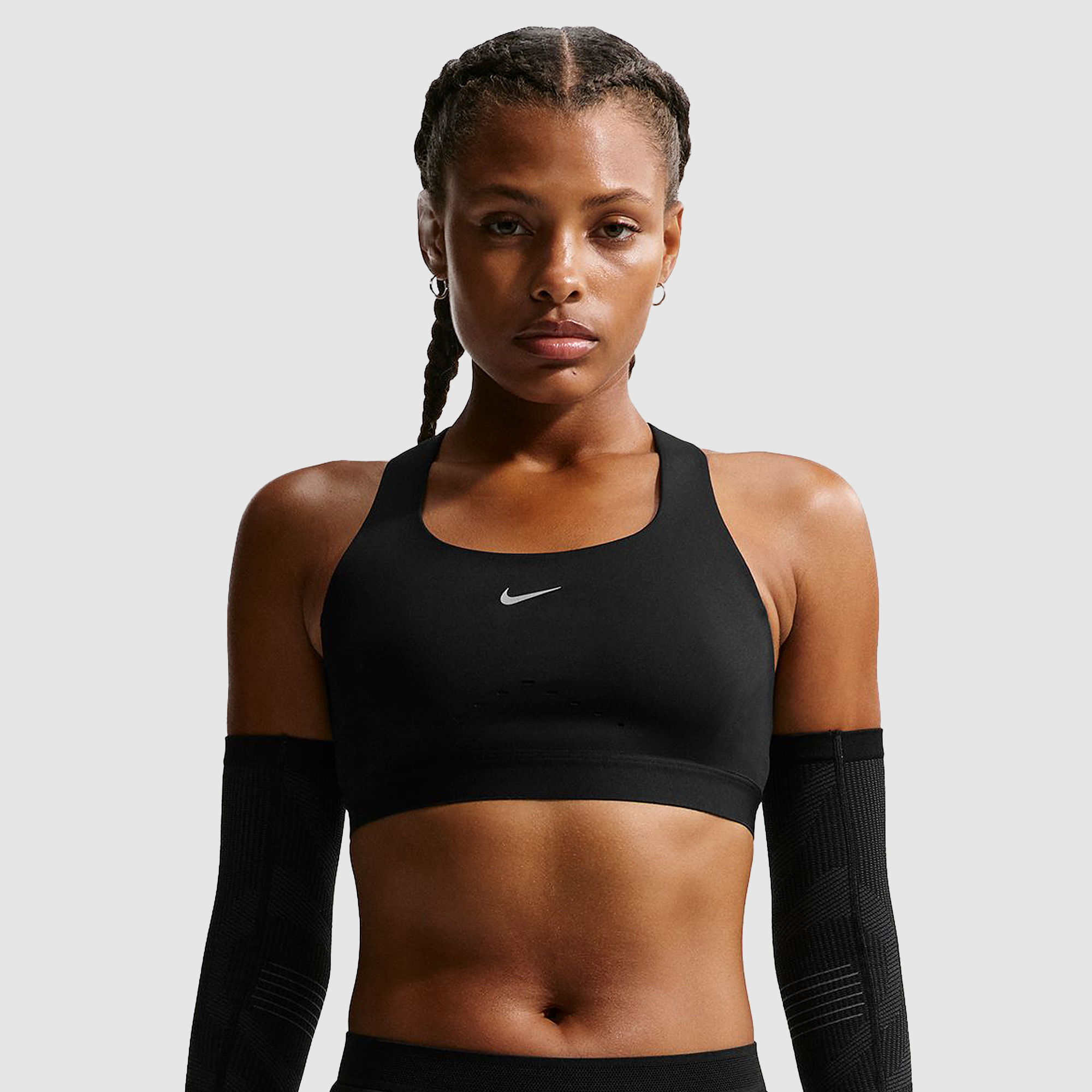 Nike Womens Swift High Support Sports Bra Reflective Silv Black