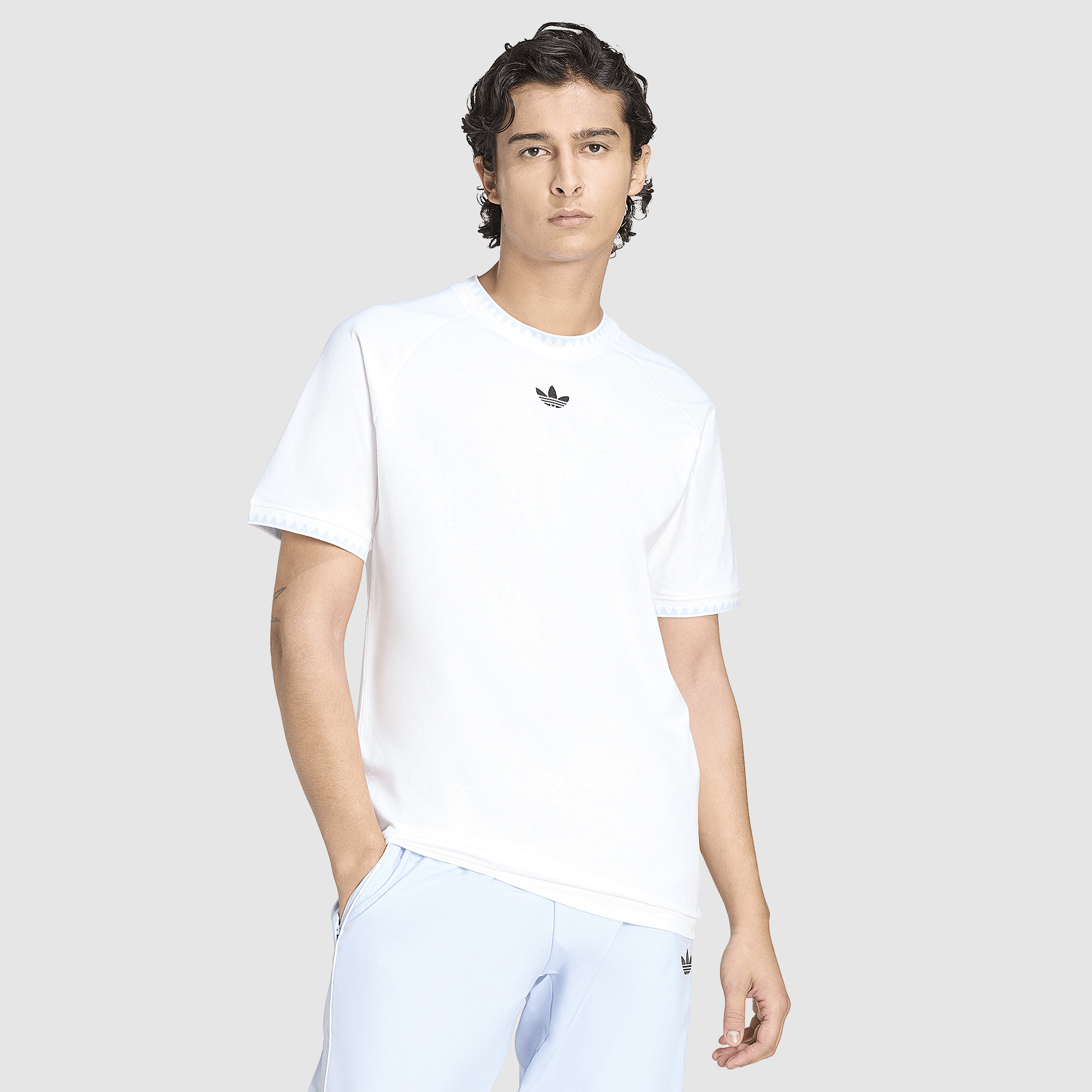 Adidas Originals Chest Stripes T Shirt White