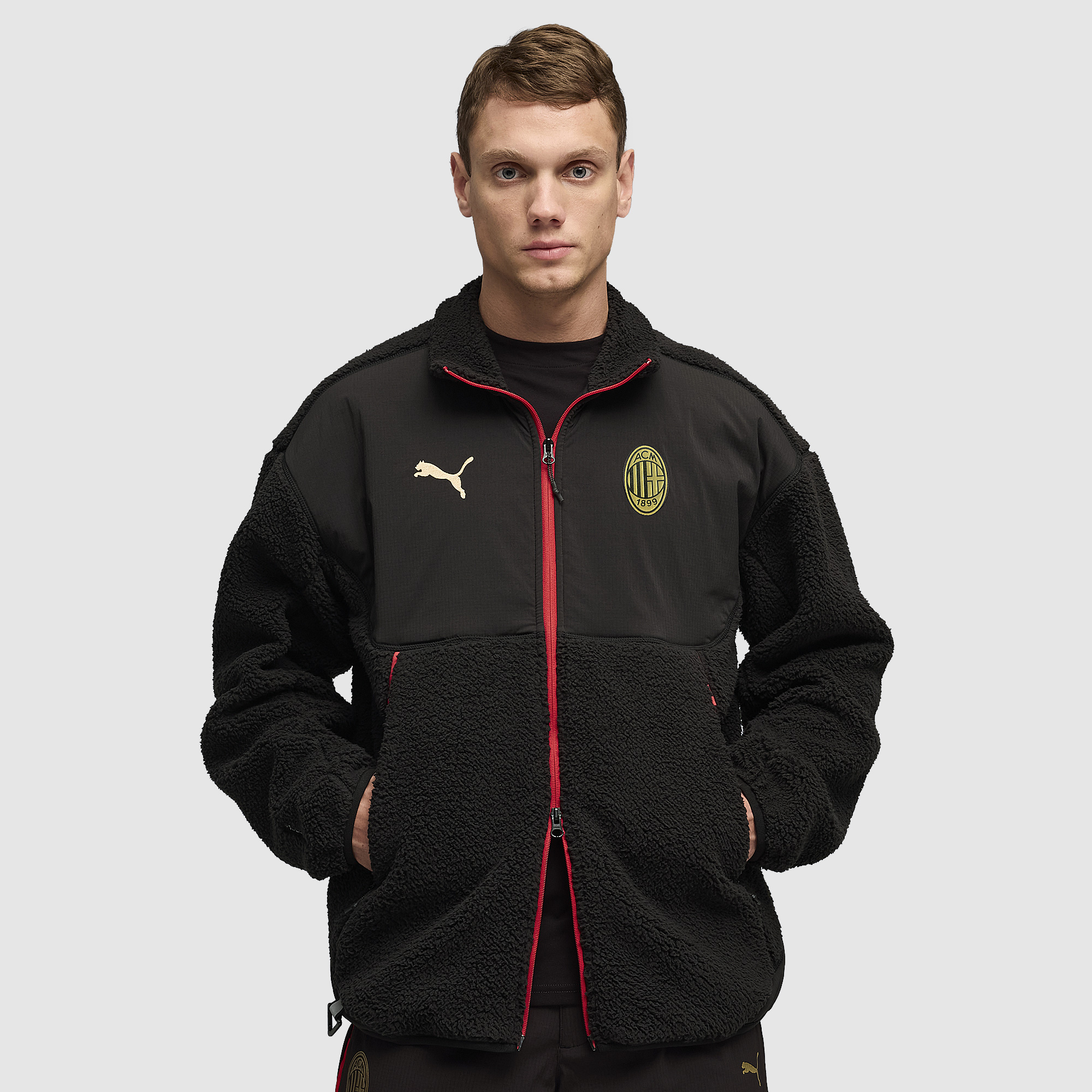 Puma Ac Milan 25 26 Pumatech Relaxed Sherpa Jacket Black