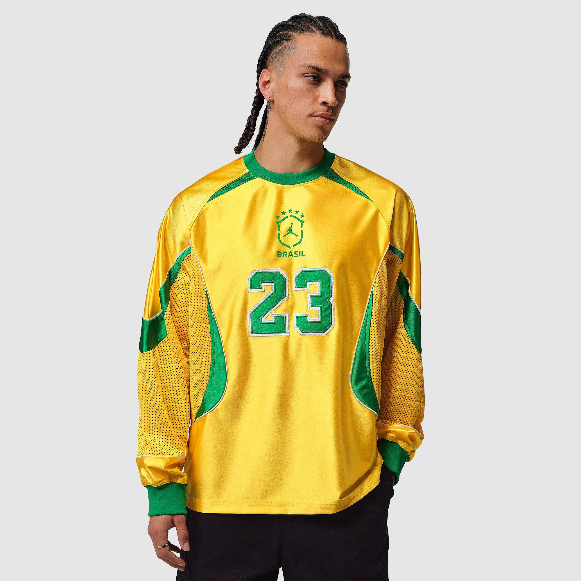 Jordan X Brazil 2026 Goalkeeper Top Varsity Maize Lucky Green Yellow