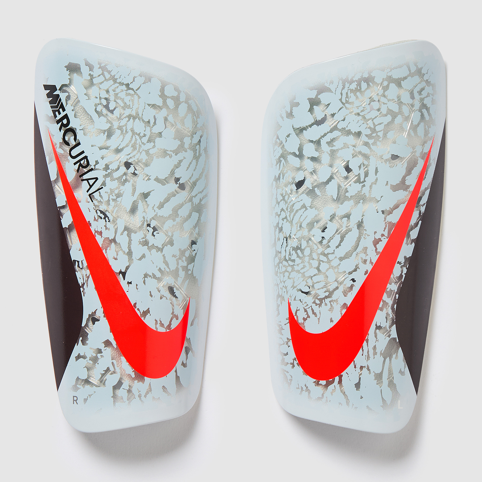 Nike Mercurial Lite Shinpads Pure Platinum Burgundy Crush Bright Crimson White
