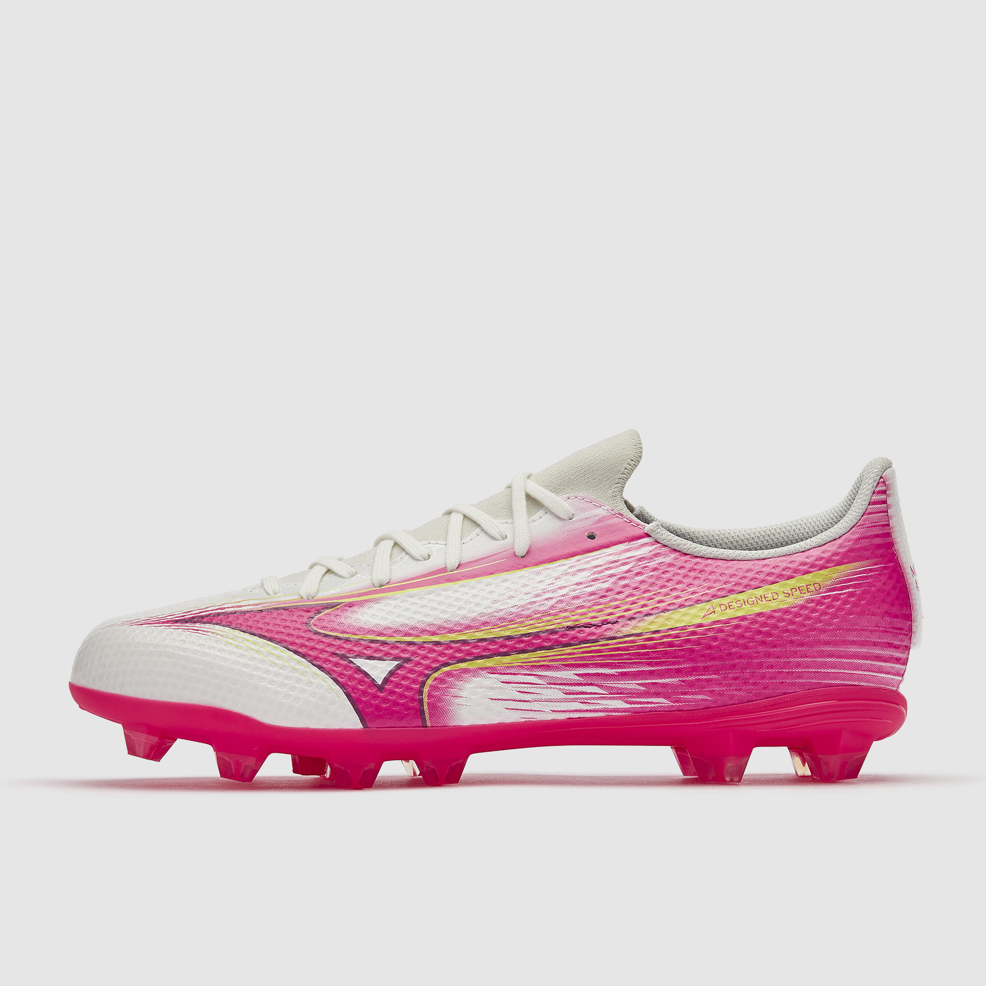 Mizuno Alpha III Select Firm Ground - White/Fuchsia Purple - Adult