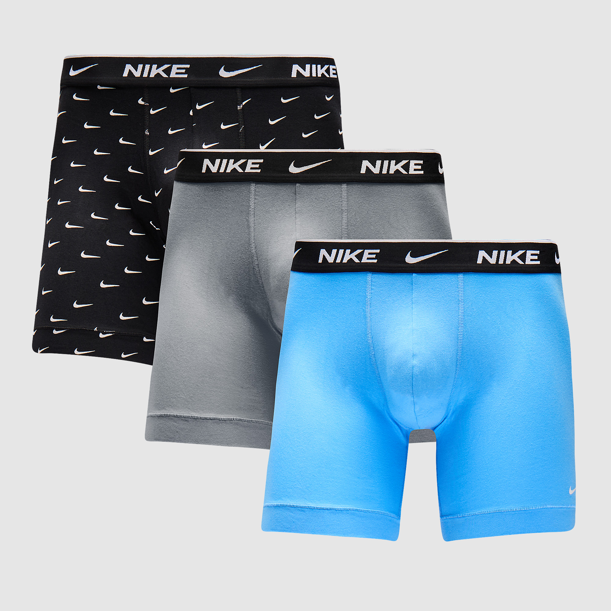 Nike Boxer Brief 3 Pack Swoosh Print Cool Uni Blue Grey