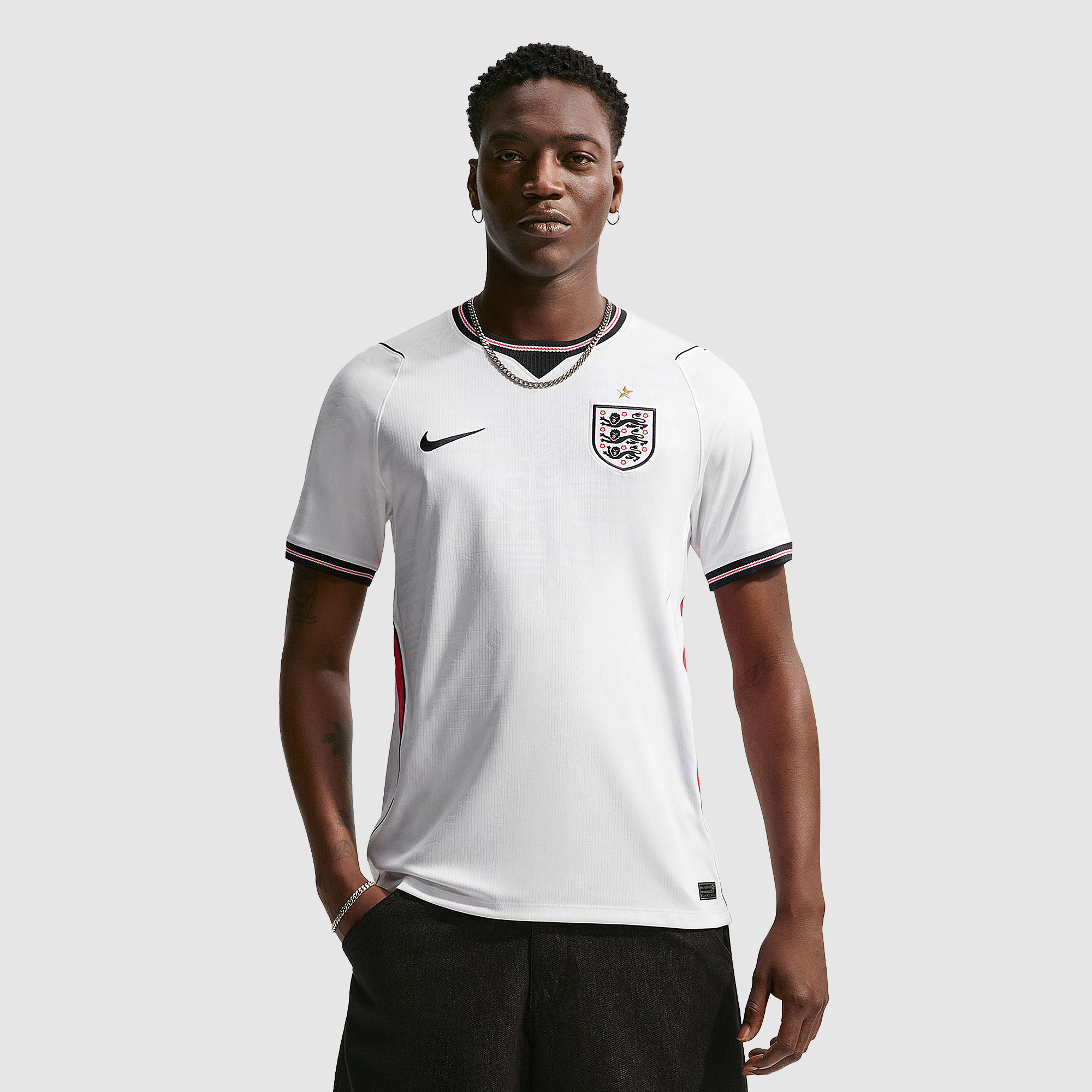 Nike England 2026 Dri Fit Stadium Home Shirt Speed Red Obsidian White