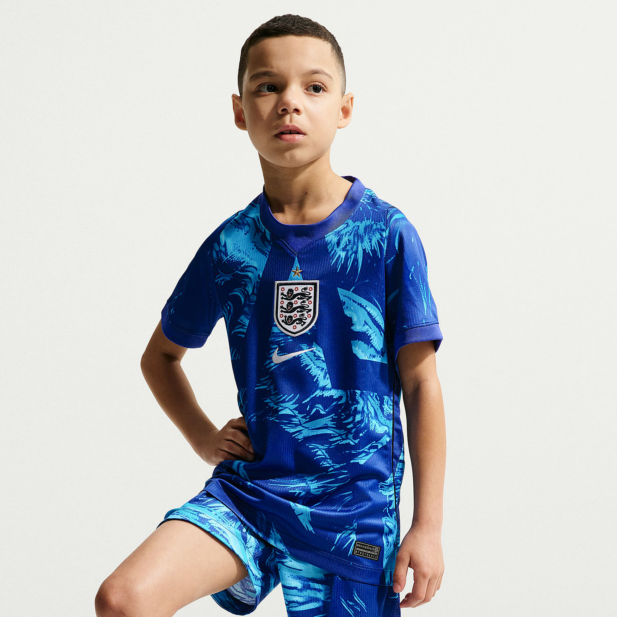 Nike England 2026 Kids Dri Fit Stadium Goalkeeper Shirt Astronomy Black White Blue