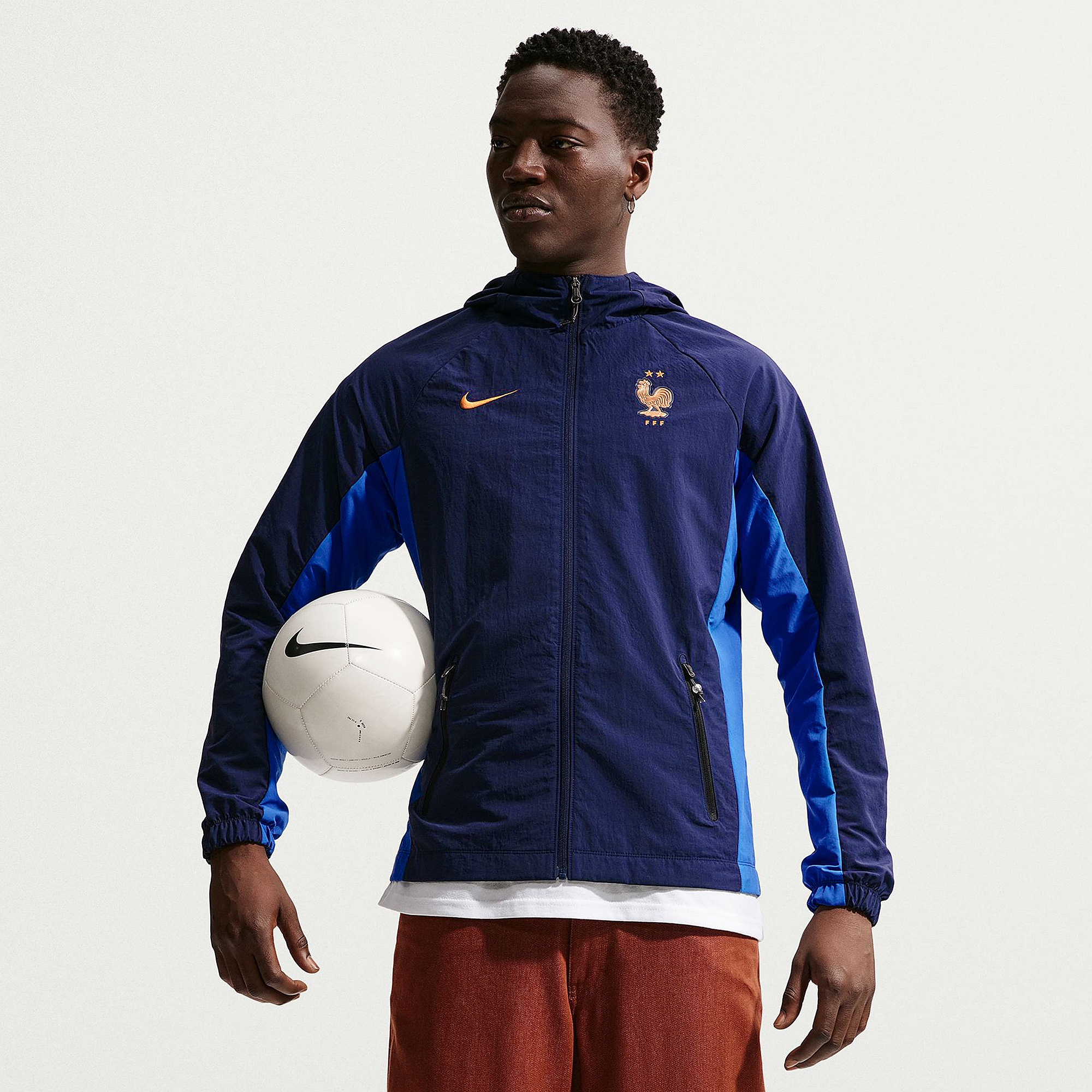 Nike France 2026 Awf Woven Jacket Blackened Game Royal Metallic Copper Blue