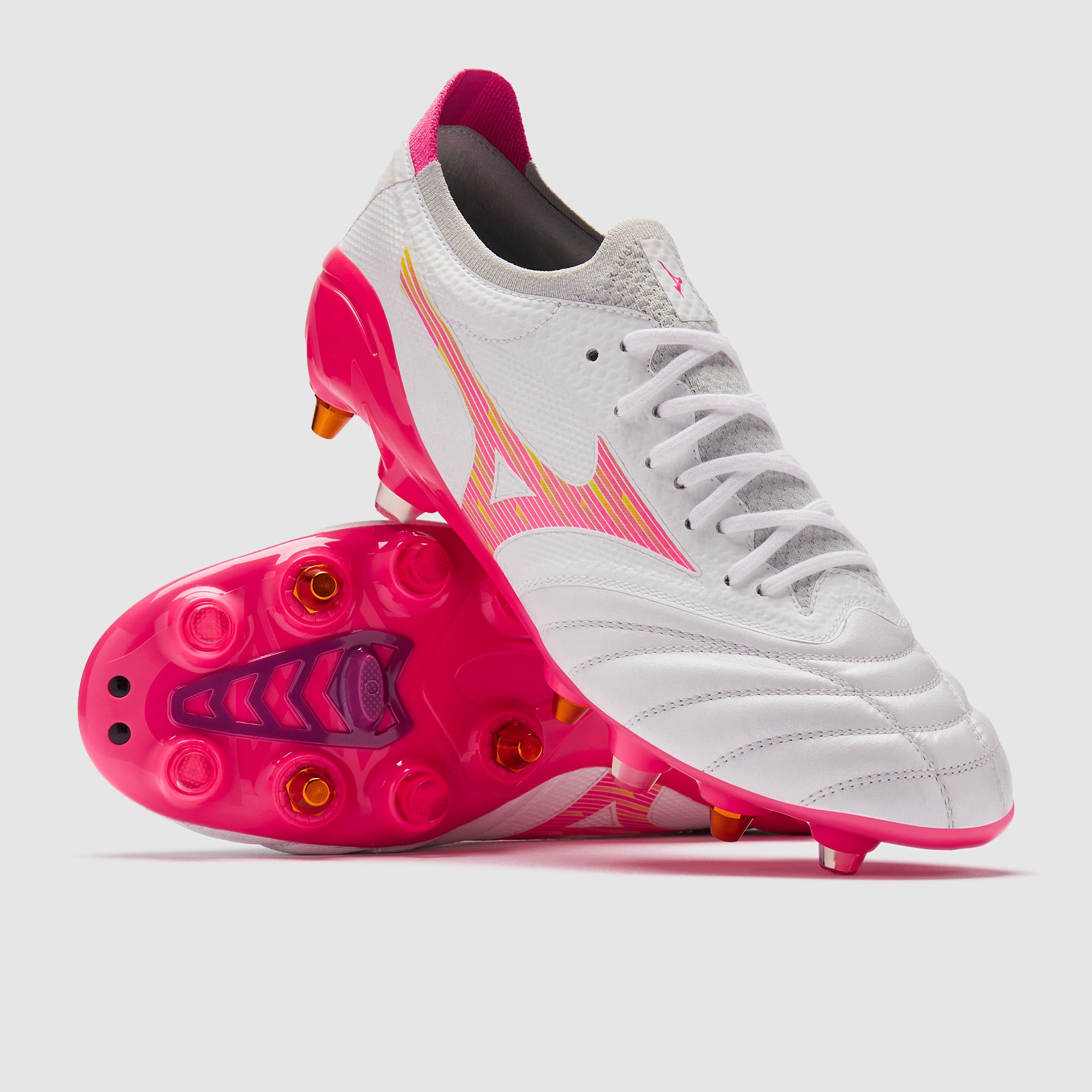 Mizuno Morelia Neo IV Beta Elite Mix Soft Ground - White/Pink