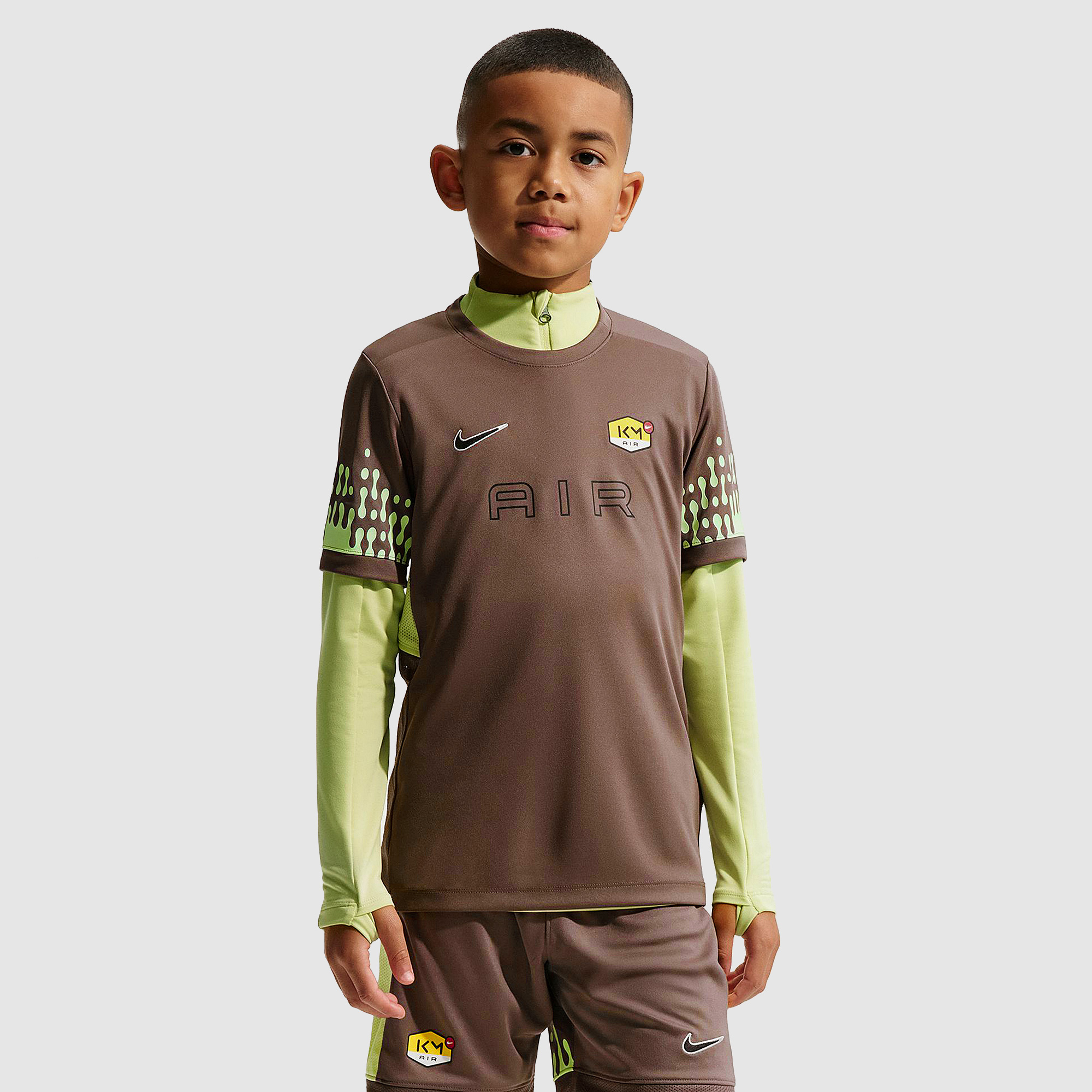 Nike Kids X Mbappe Dri Fit Acadamy 25 Shirt Plum Eclipse Lt Liquid Lime Plum Eclipse Black Purple