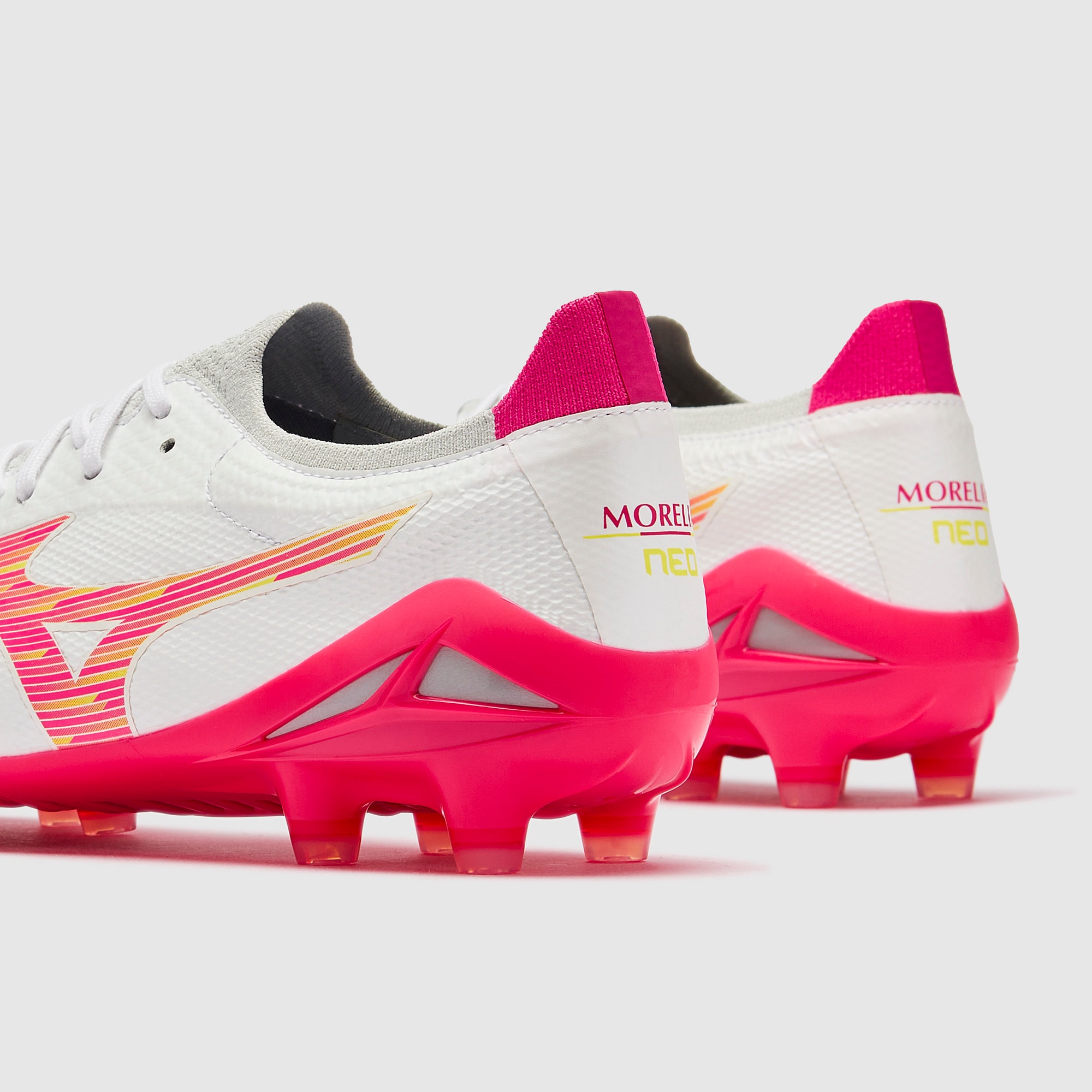 Mizuno Morelia Neo IV Beta Elite Firm Ground - White/Pink Tetra