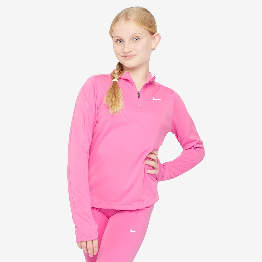 pink nike half zip top