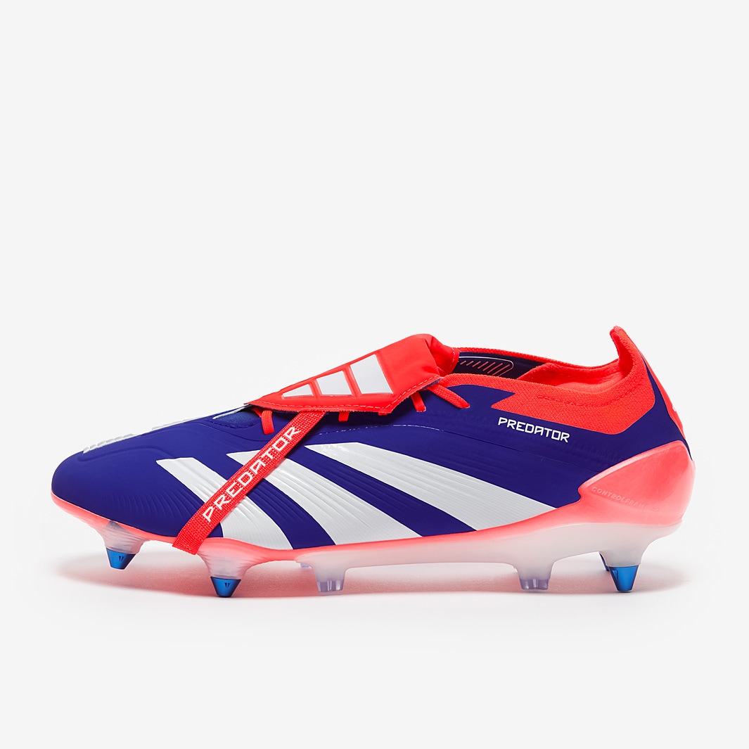 red and blue adidas boots