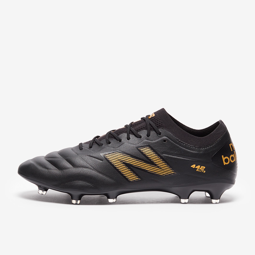 New Balance 442 V2 Elite Firm Ground - Black/Metallic Gold - Adult