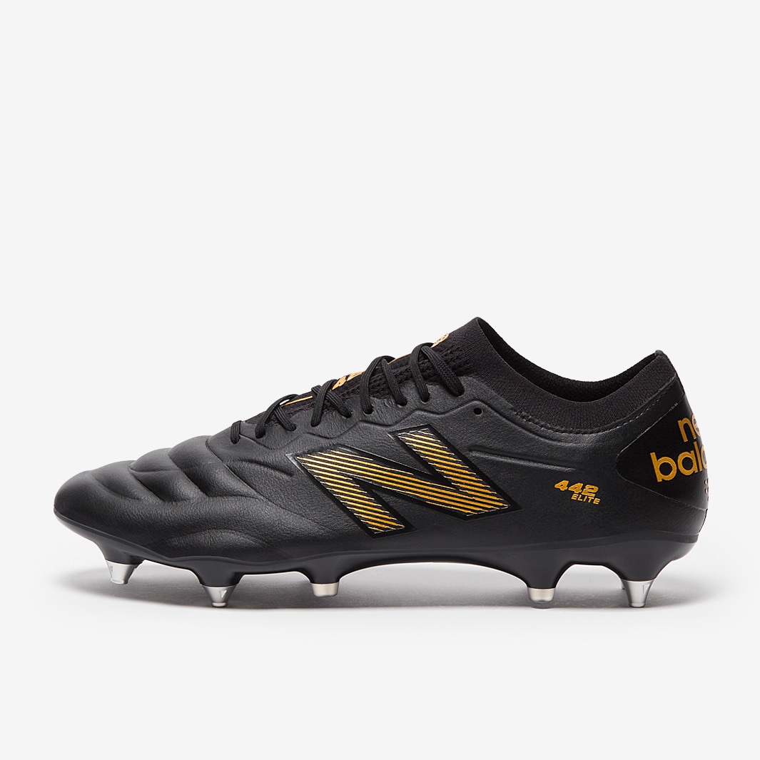New Balance 442 V2 Elite Soft Ground - Black/Metallic Gold - Adult