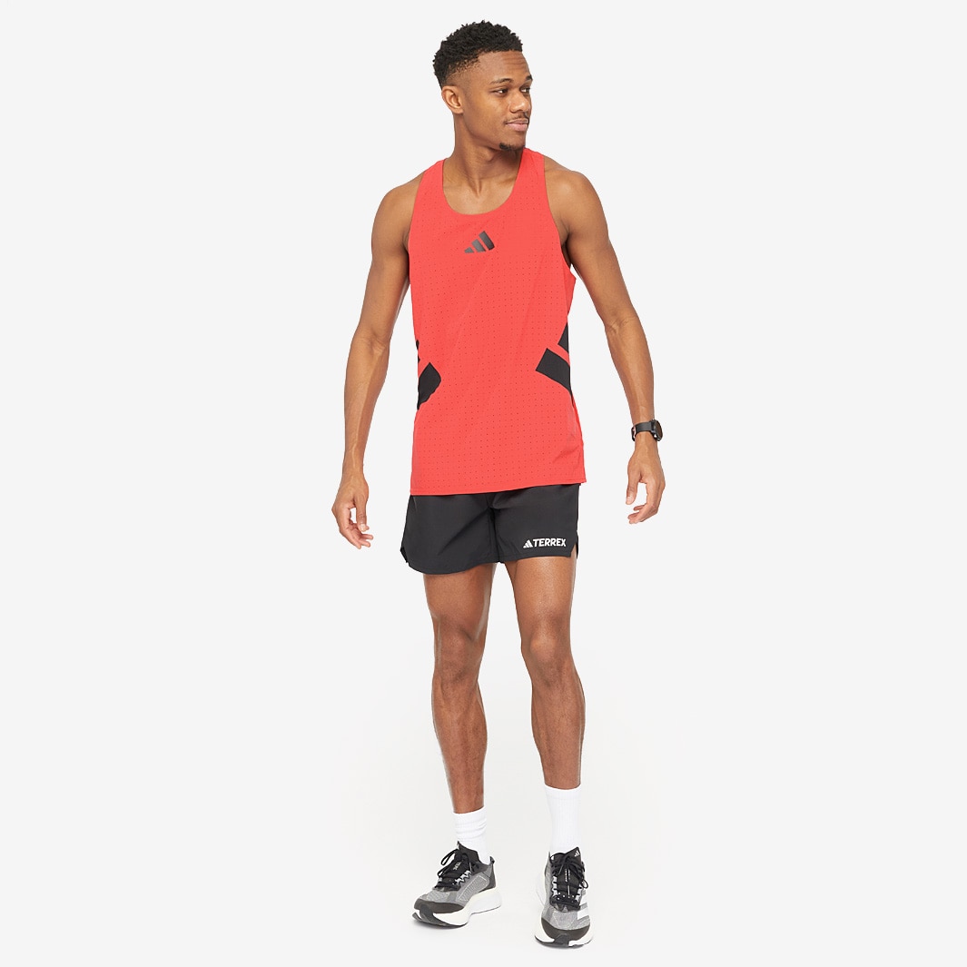 adidas adizero Road To Records Singlet - Semi Lucid Red - Mens