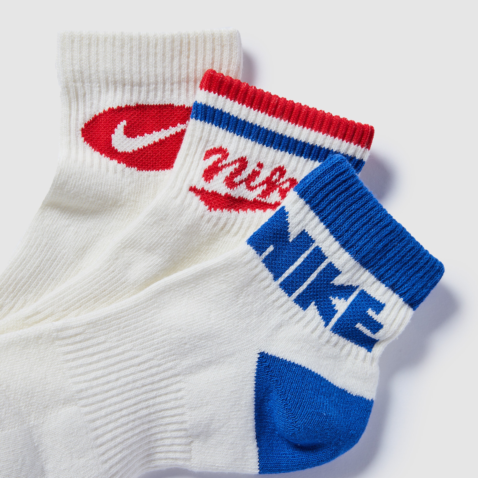 nike training 3 pack ankle socks in multi