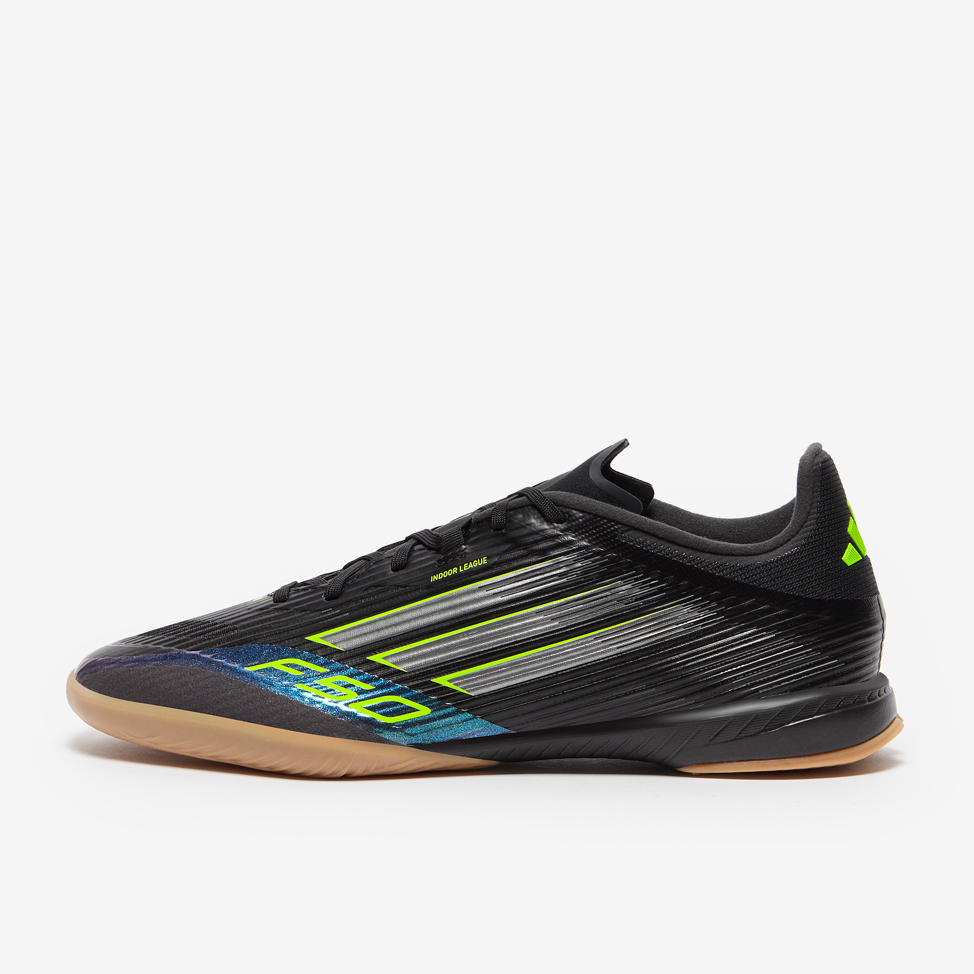 adidas F50 League Indoor - Core Black/Iron Met./Lucid Lemon - Adult Boots |  Pro:Direct Soccer