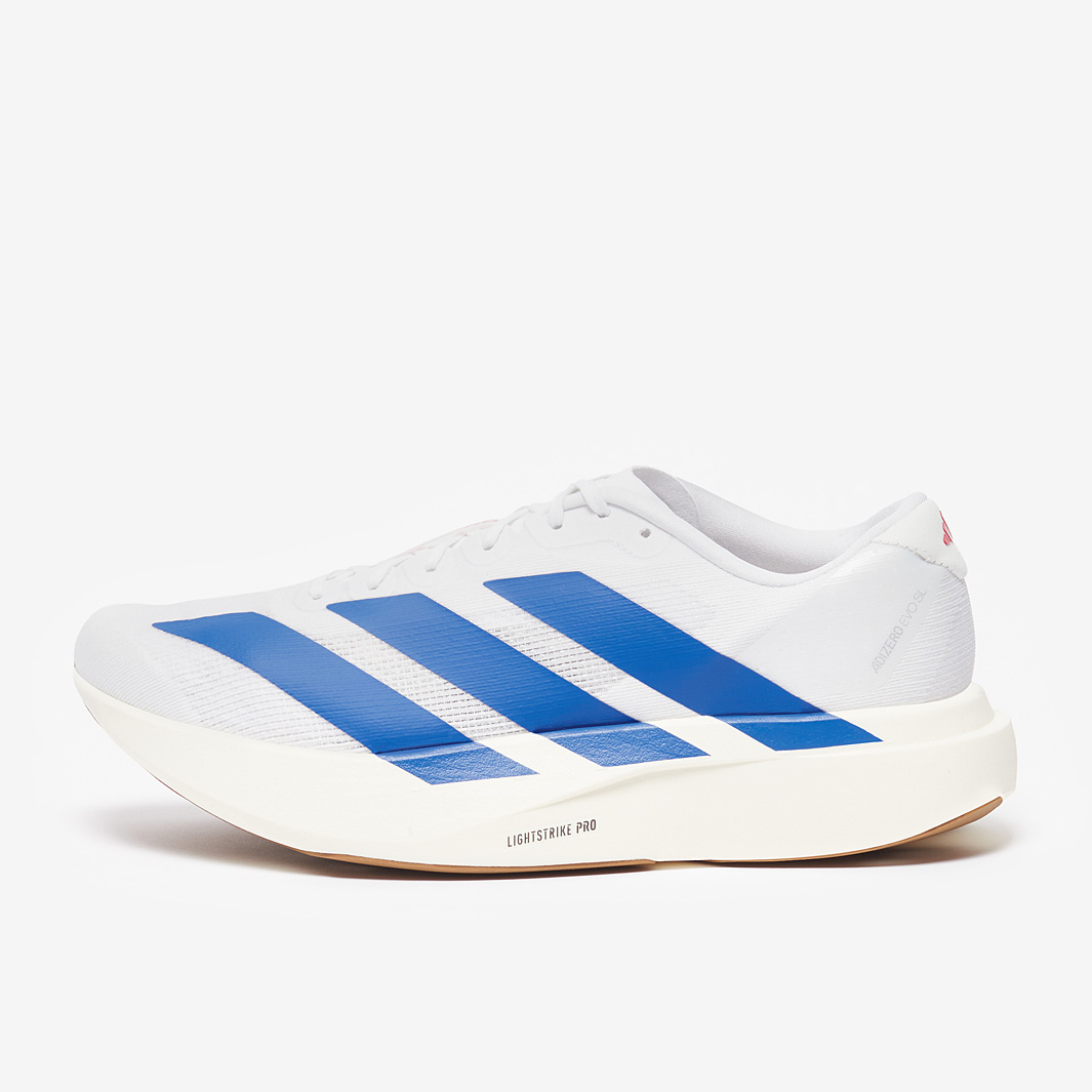 adidas adizero Evo SL - Ftwr White/Team Royal Blue/Pure Ruby - Mens Shoes |  Pro:Direct Soccer
