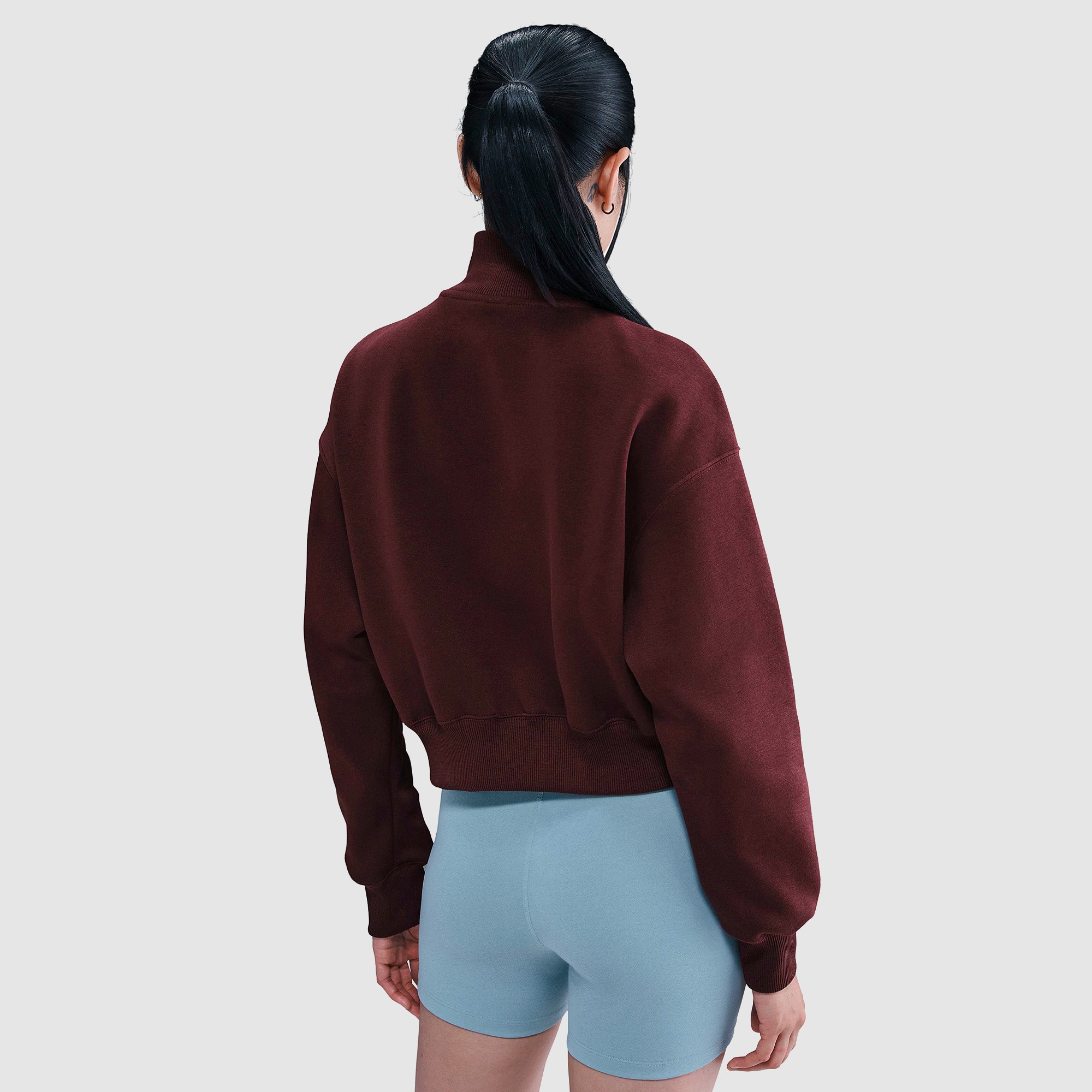 nike cropped borg fleece