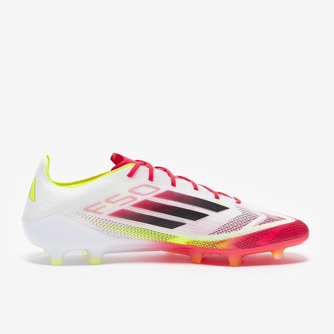 adidas F50 Elite AG - Blanco/Negro/Amarillo Solar - Botas para