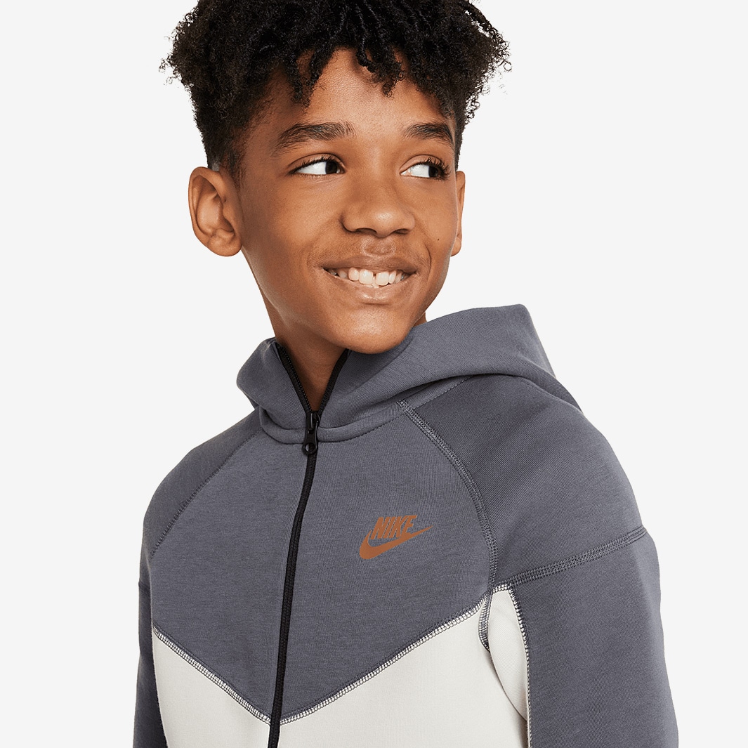 nike tech fleece grey orange