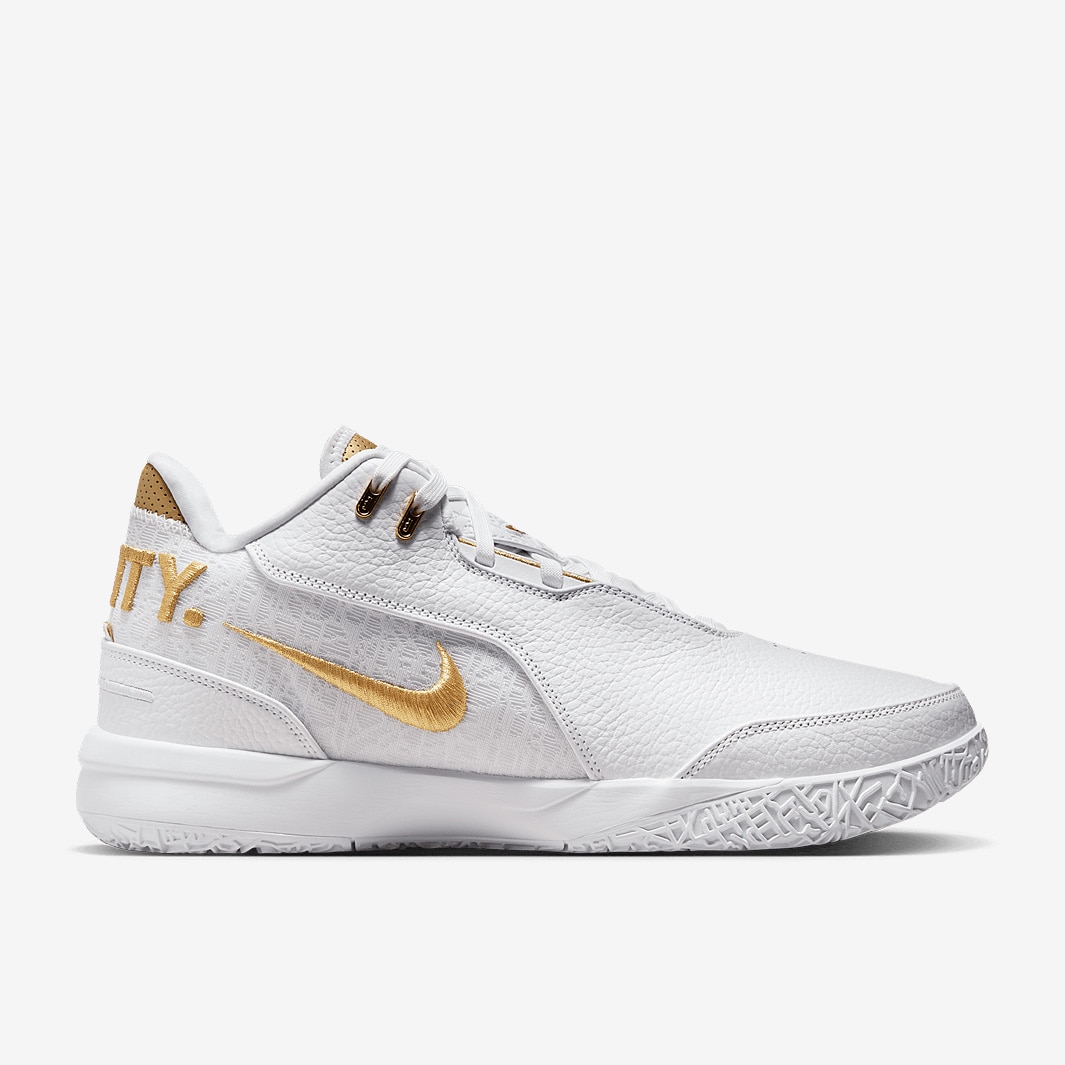 white and gold womens basketball shoes
