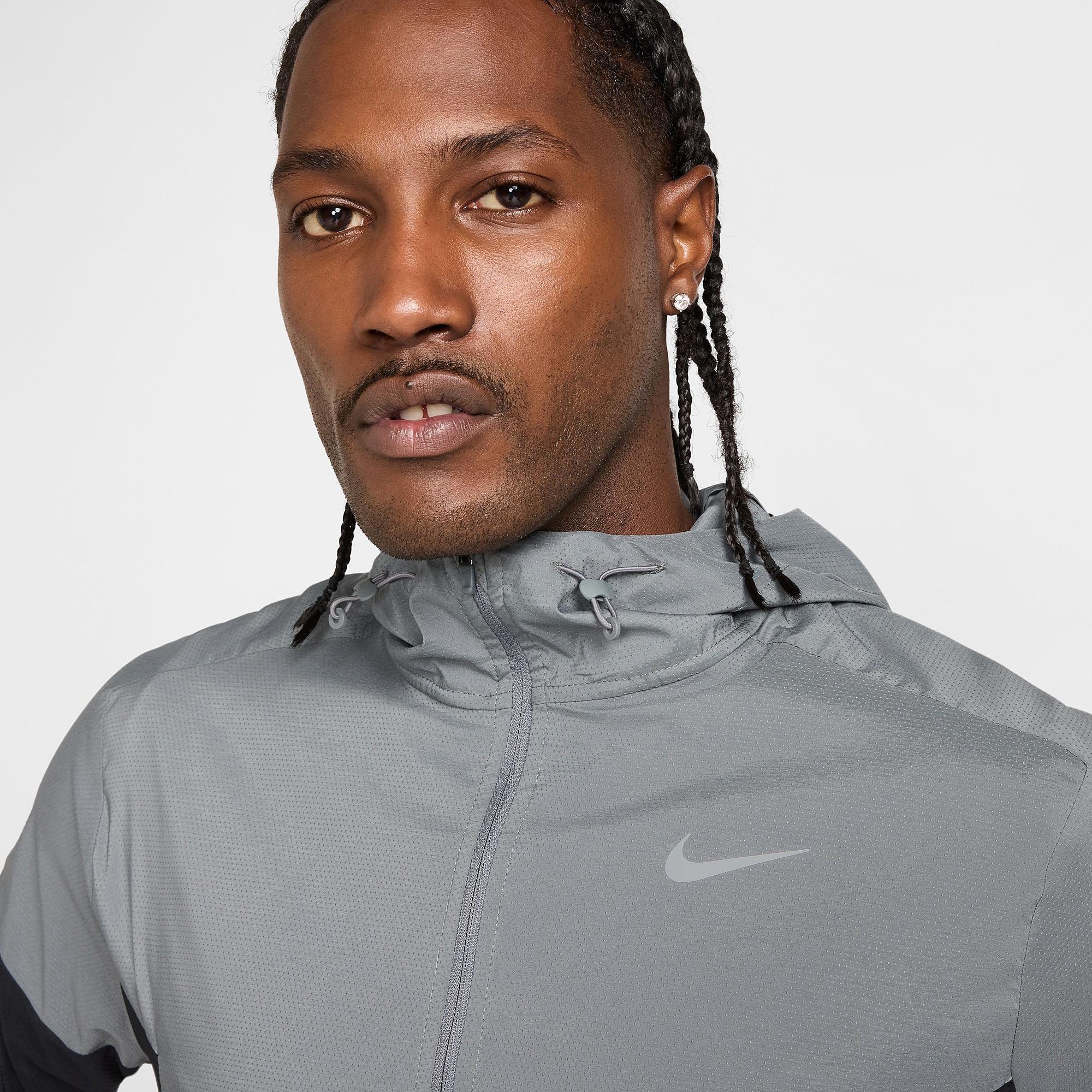 nike grey windbreaker jacket