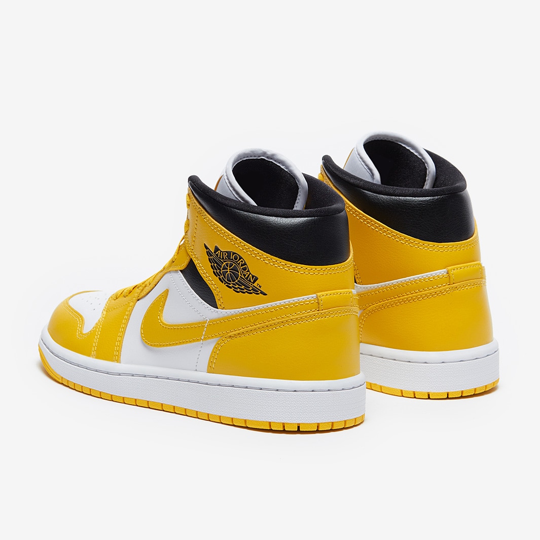 air jordan 1 mid yellow black white