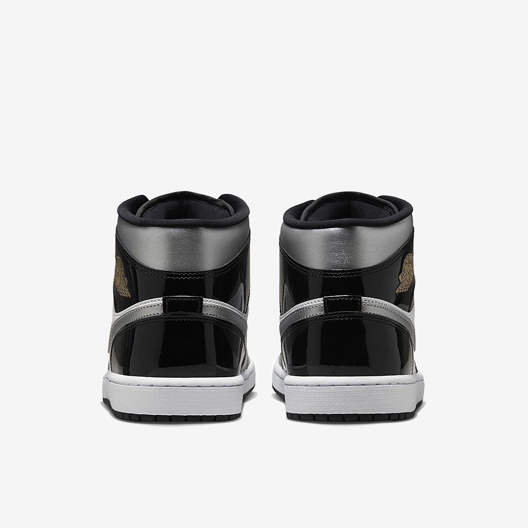 leather black and white jordans