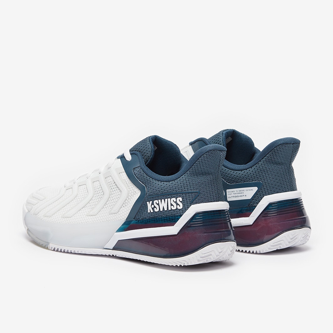 K-Swiss Ultrashot 4 Clay Tennis Shoes - White/Stargazer/Neon Blaze