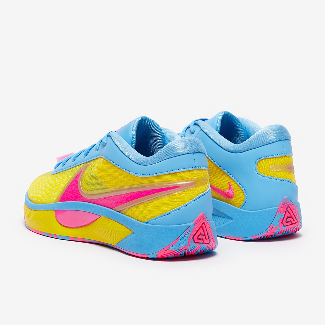nike yellow pink blue