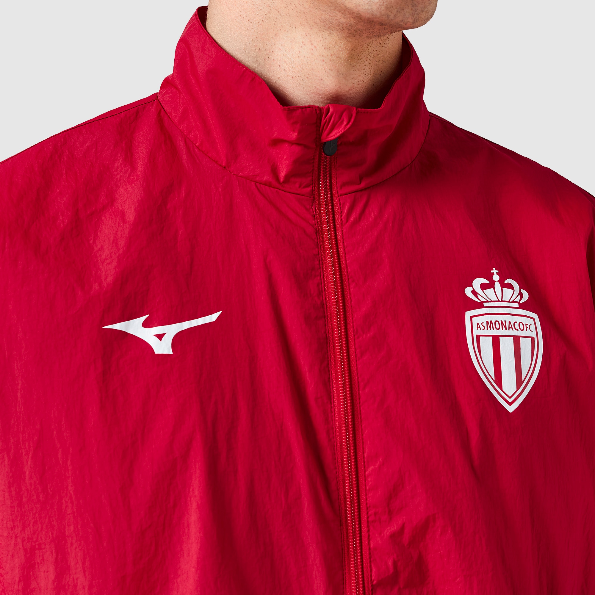 Mizuno Monaco 25/26 Pre-Match Retro Woven Jacket - Tango Red