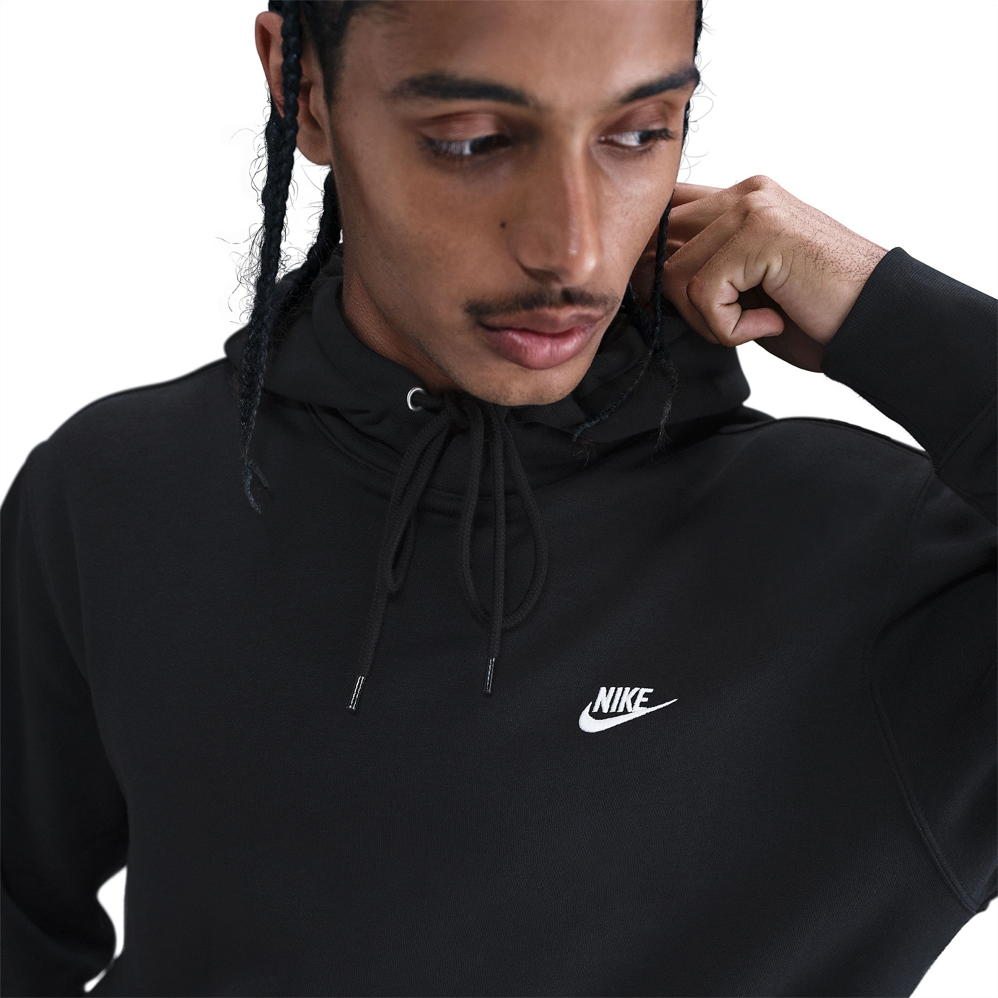 nike cotton hooded shirts & tops