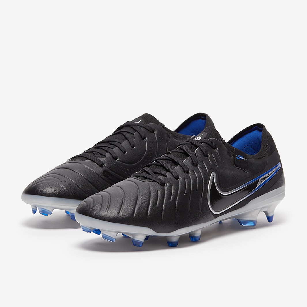 nike tiempo blue and black