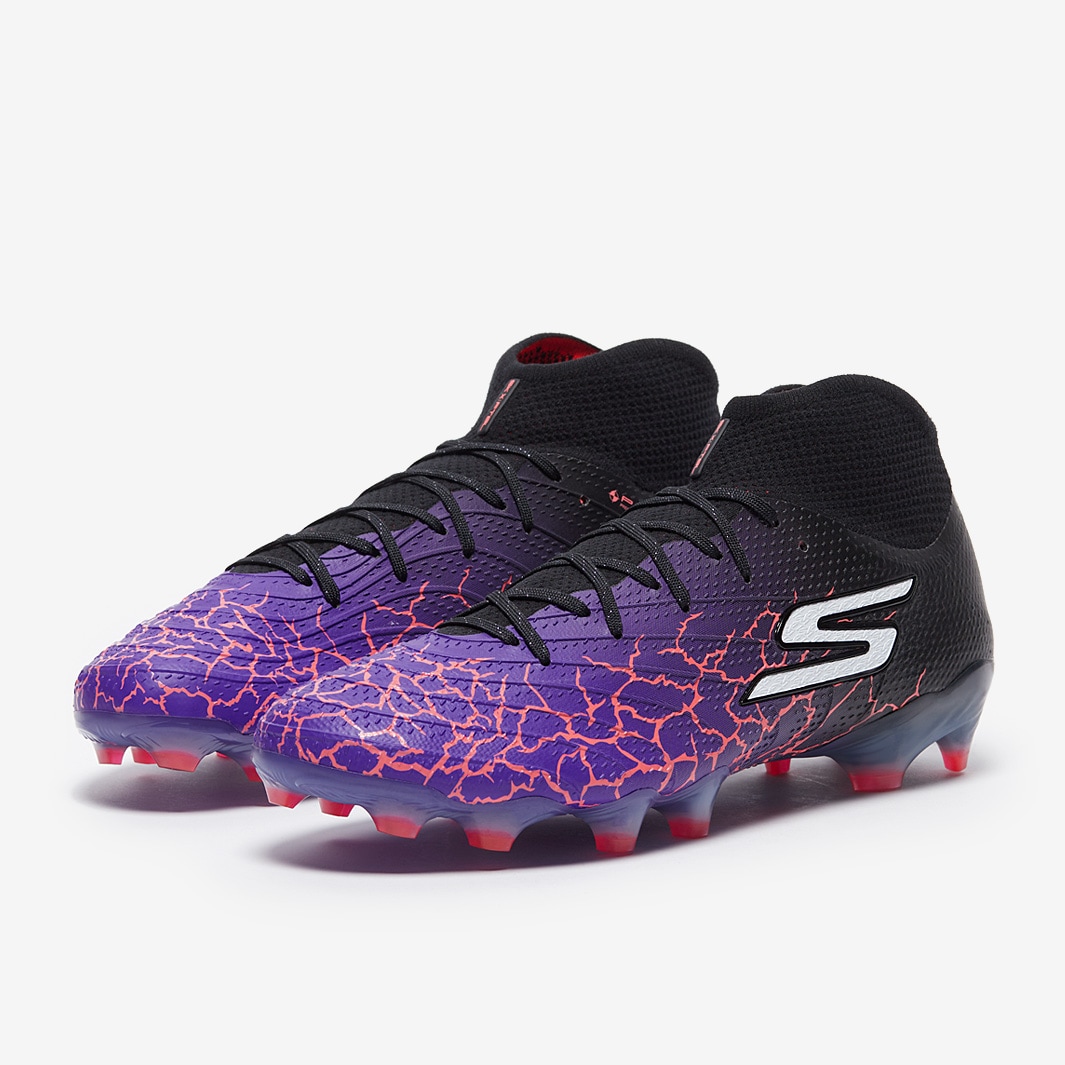 black and purple soccer cleats