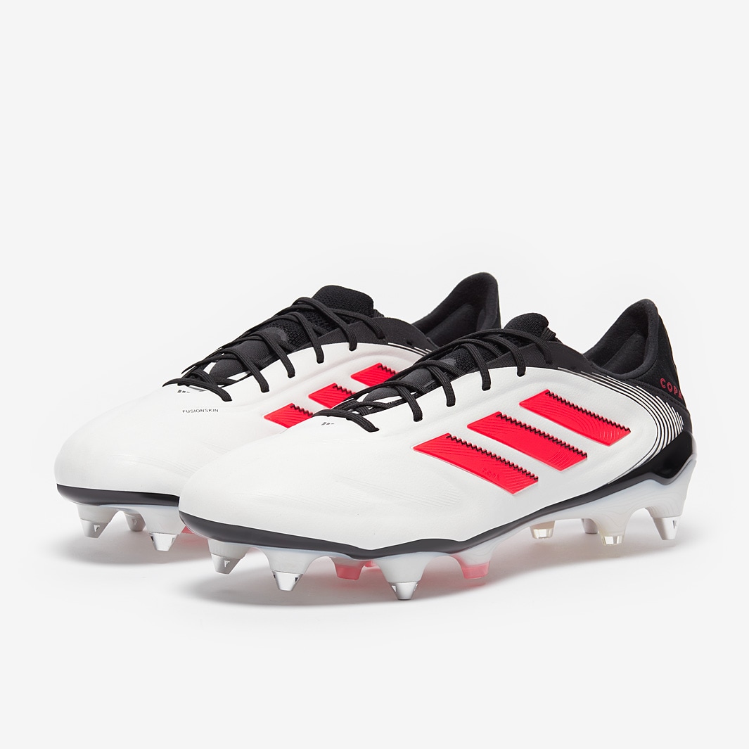 adidas Copa Pure III Elite Leather Soft Ground - White/Lucid Red