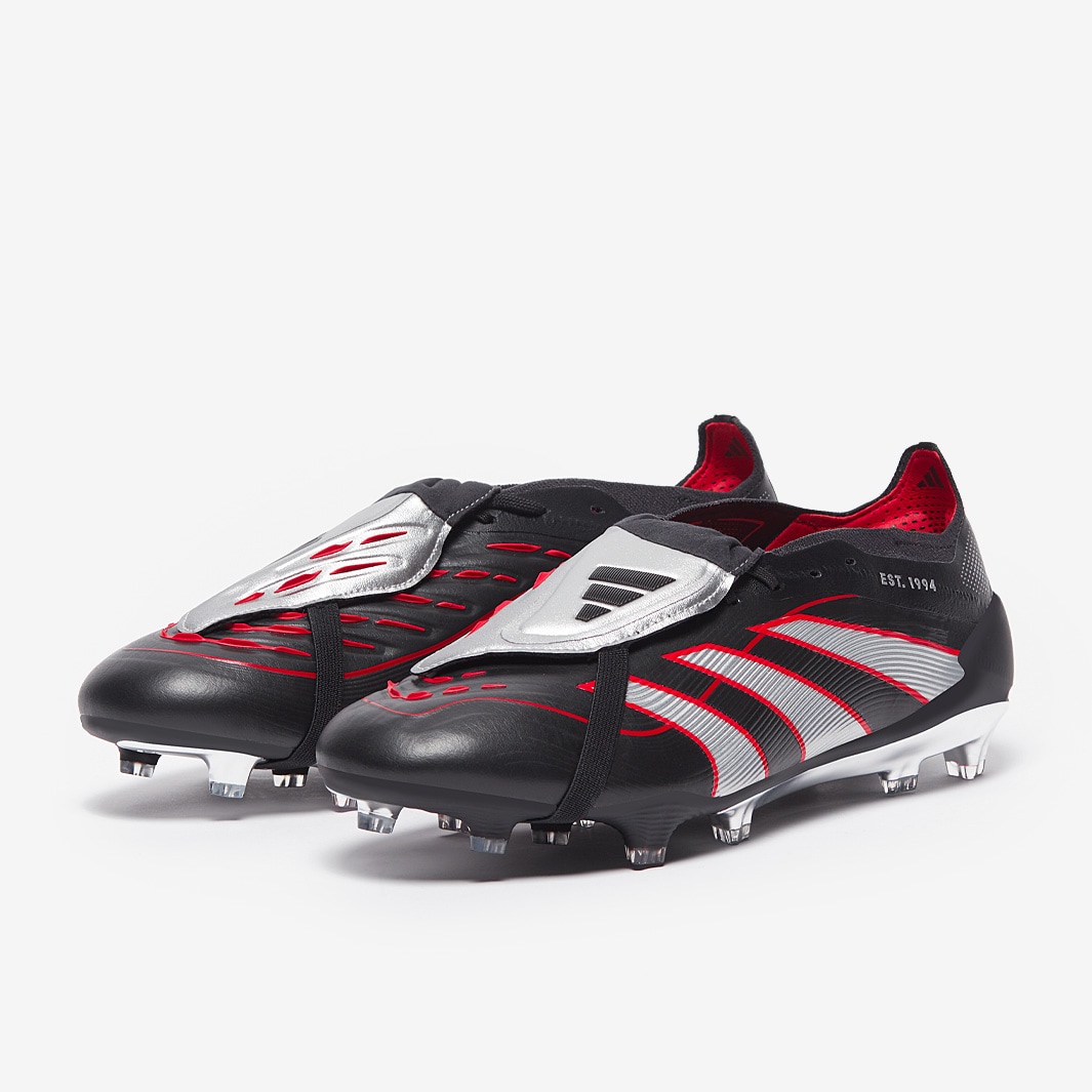 adidas Predator Elite Tongue Leather FG - Nero Core/Argento
