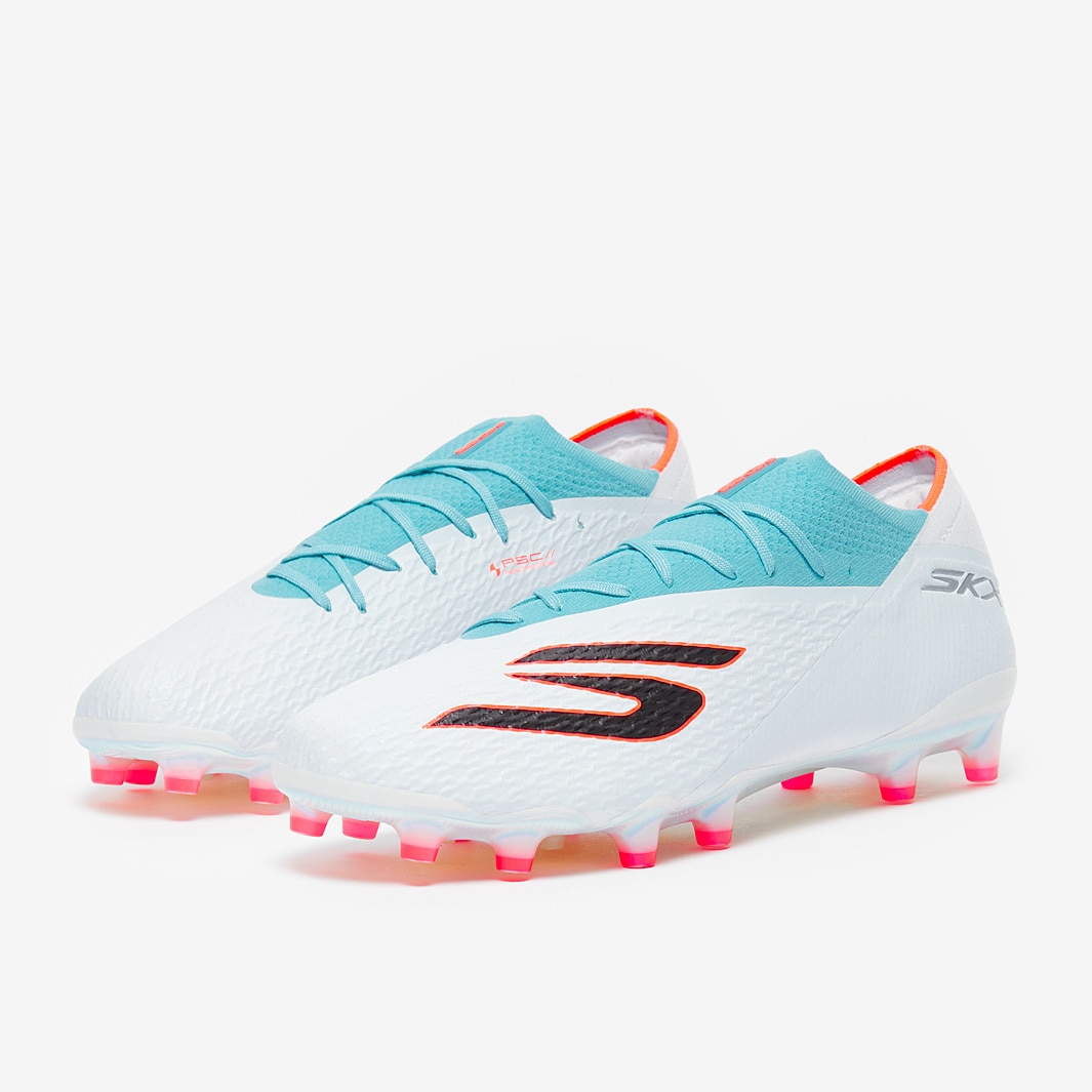 Skechers SKX 2 Elite Artificial Grass - White/Teal/Coral - Adult