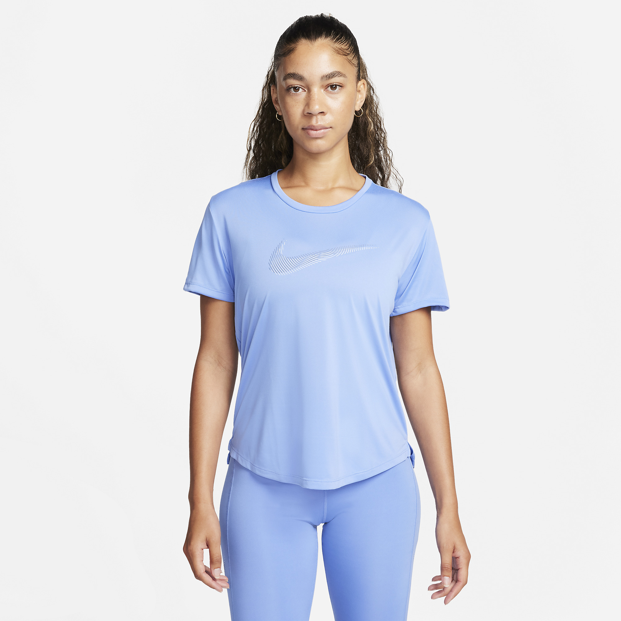 Nike Womens Dri Fit Swoosh T Shirt Blue