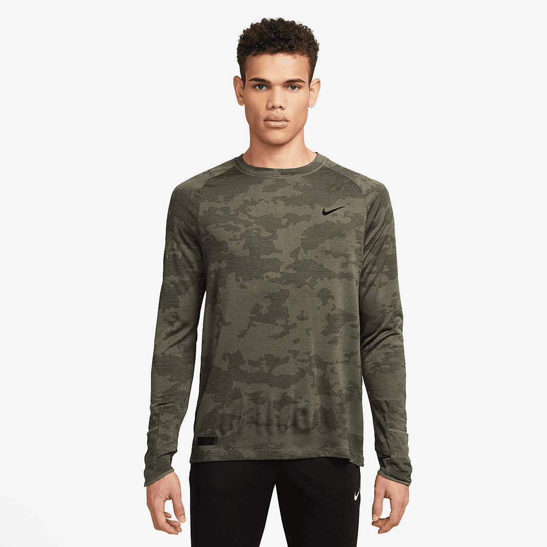 Nike Therma Fit Adv Run Division Long Sleeve Top Medium Olive Green