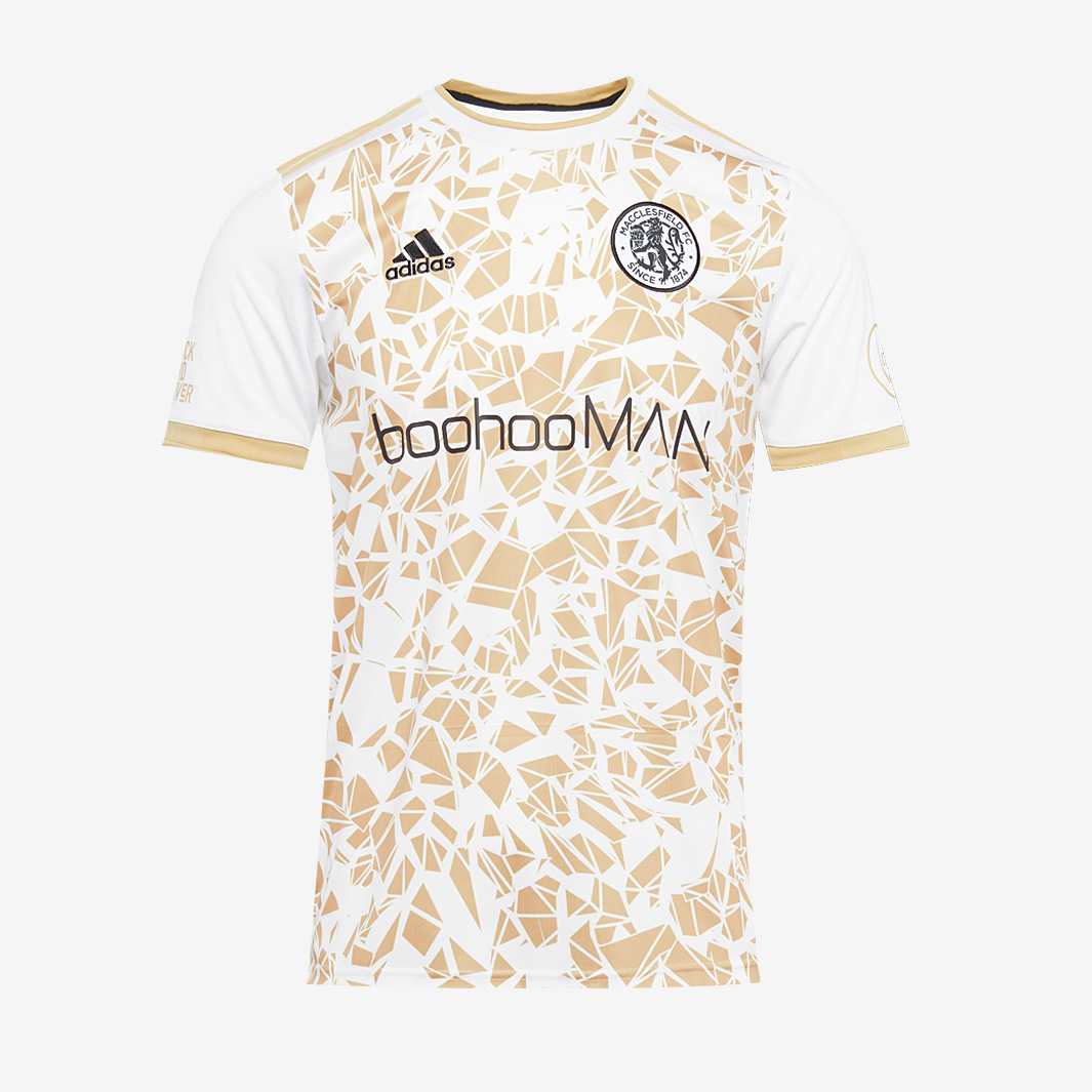 Adidas Macclesfield Fc 23 24 Away Match Jersey Gold White