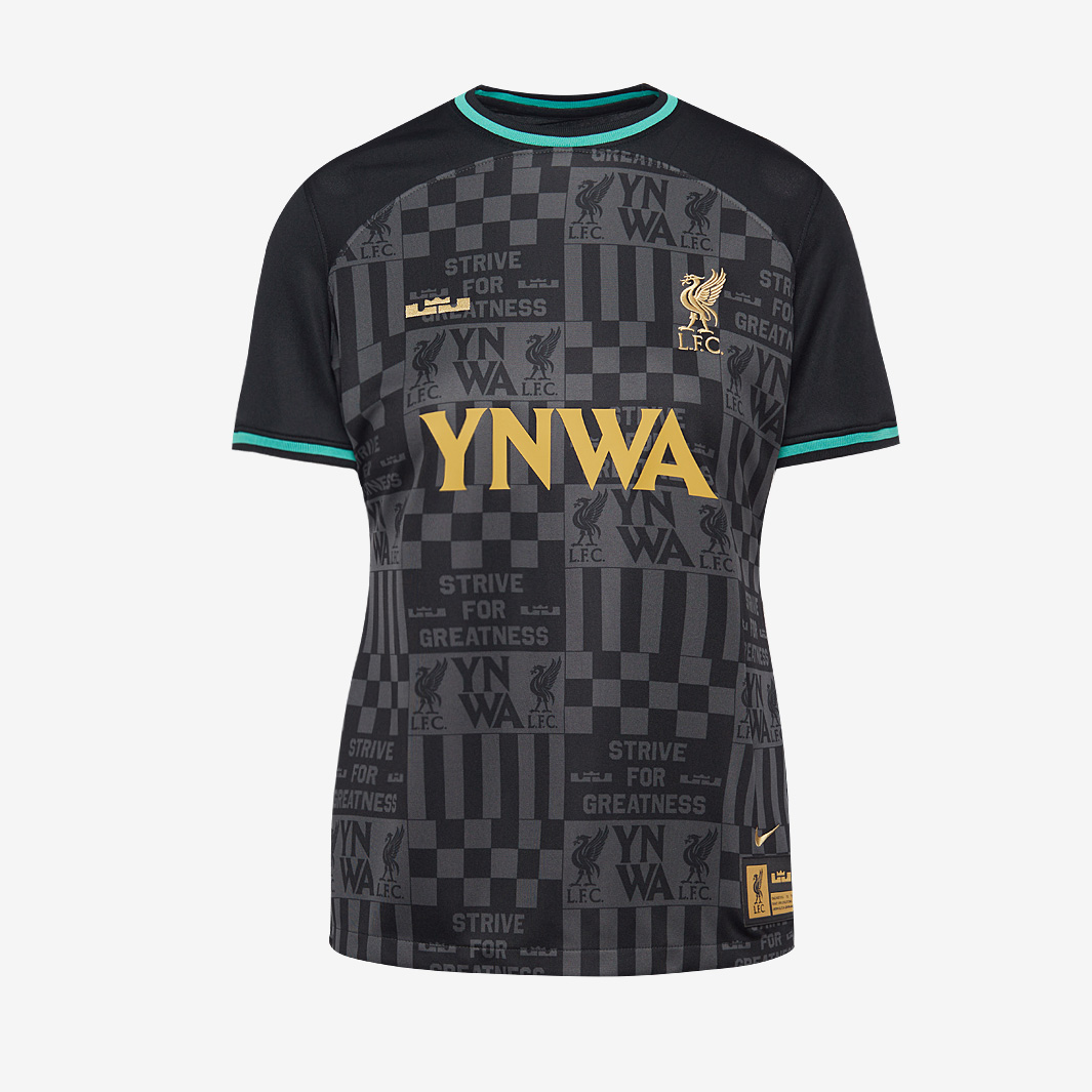 Nike Lebron James X Liverpool Womens Dri Fit Stadium Ss Shirt Black