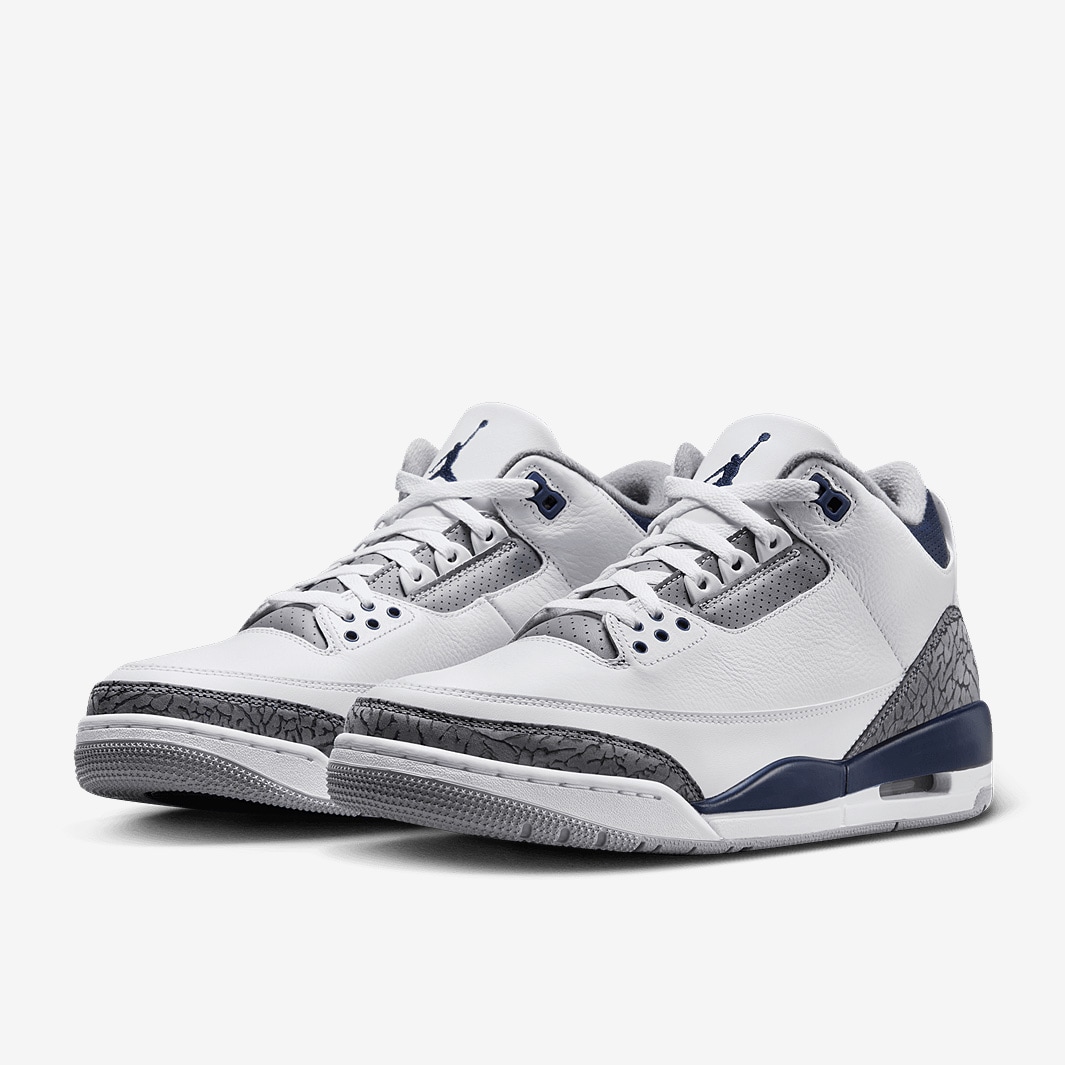 blue and white air jordan 3
