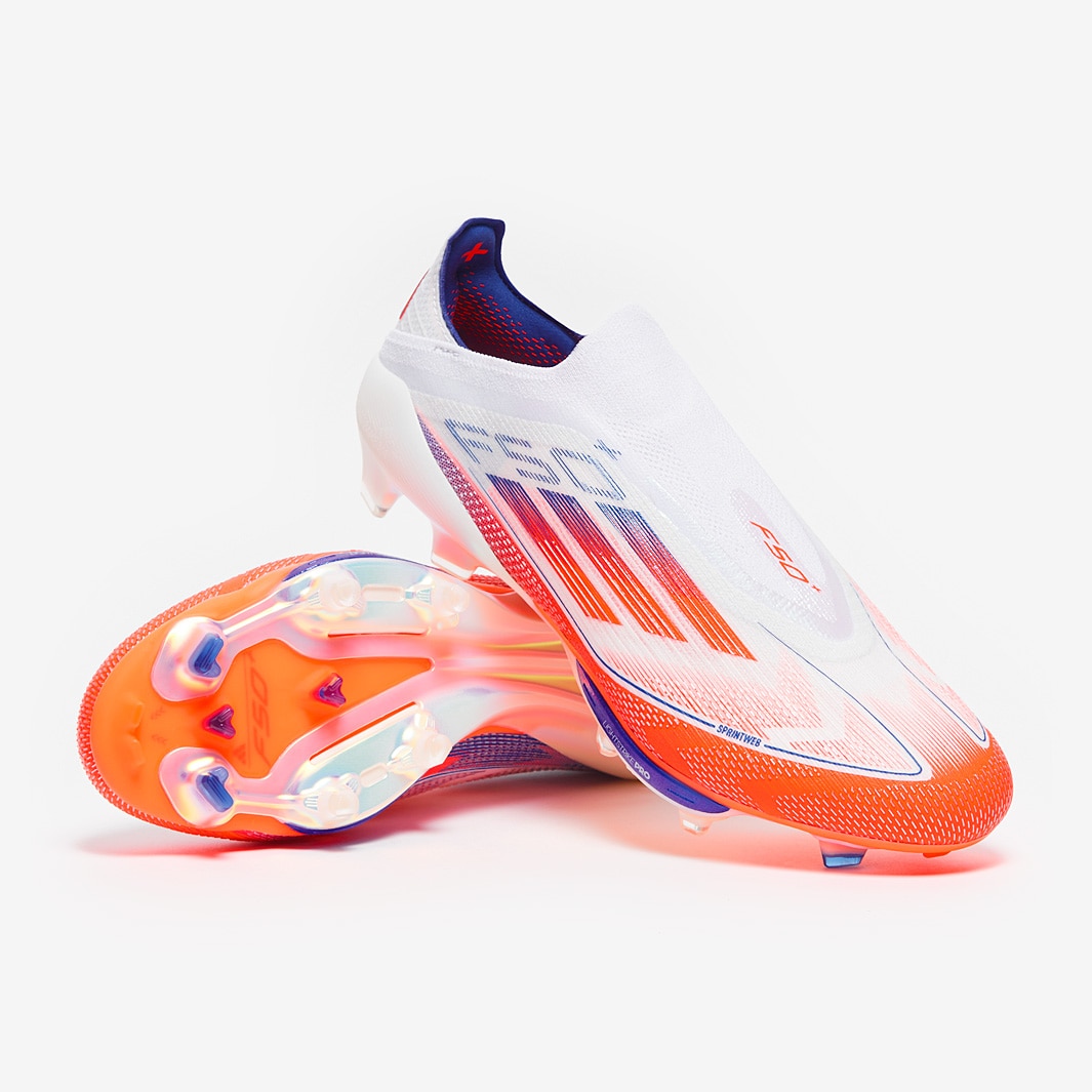 adidas F50+ FG - Bianco/Rosso Solare/Blu Lucido - Scarpe Calcio