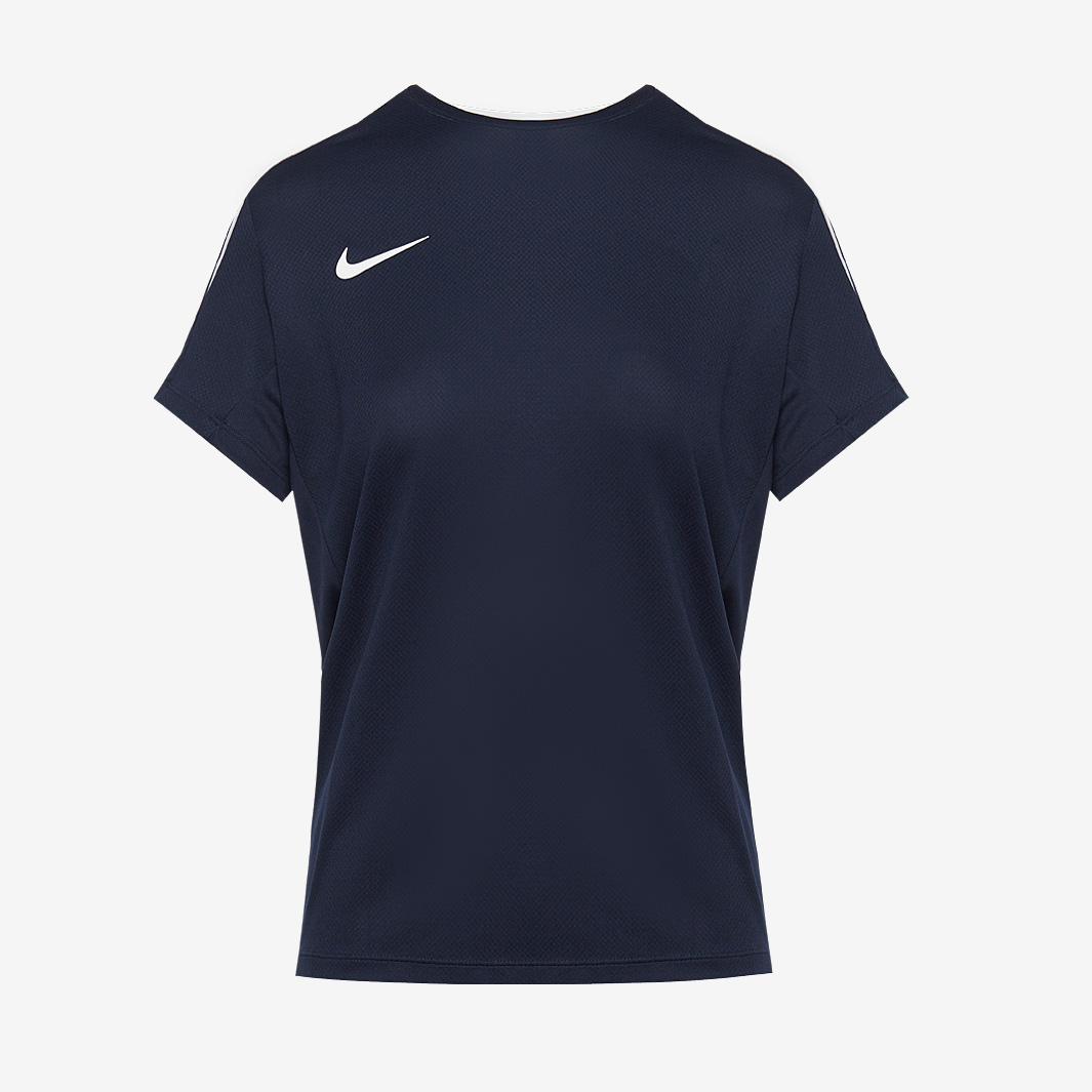 Nike Womens Strike 24 Knitted Ss Training Shirt Obsidian White Navy