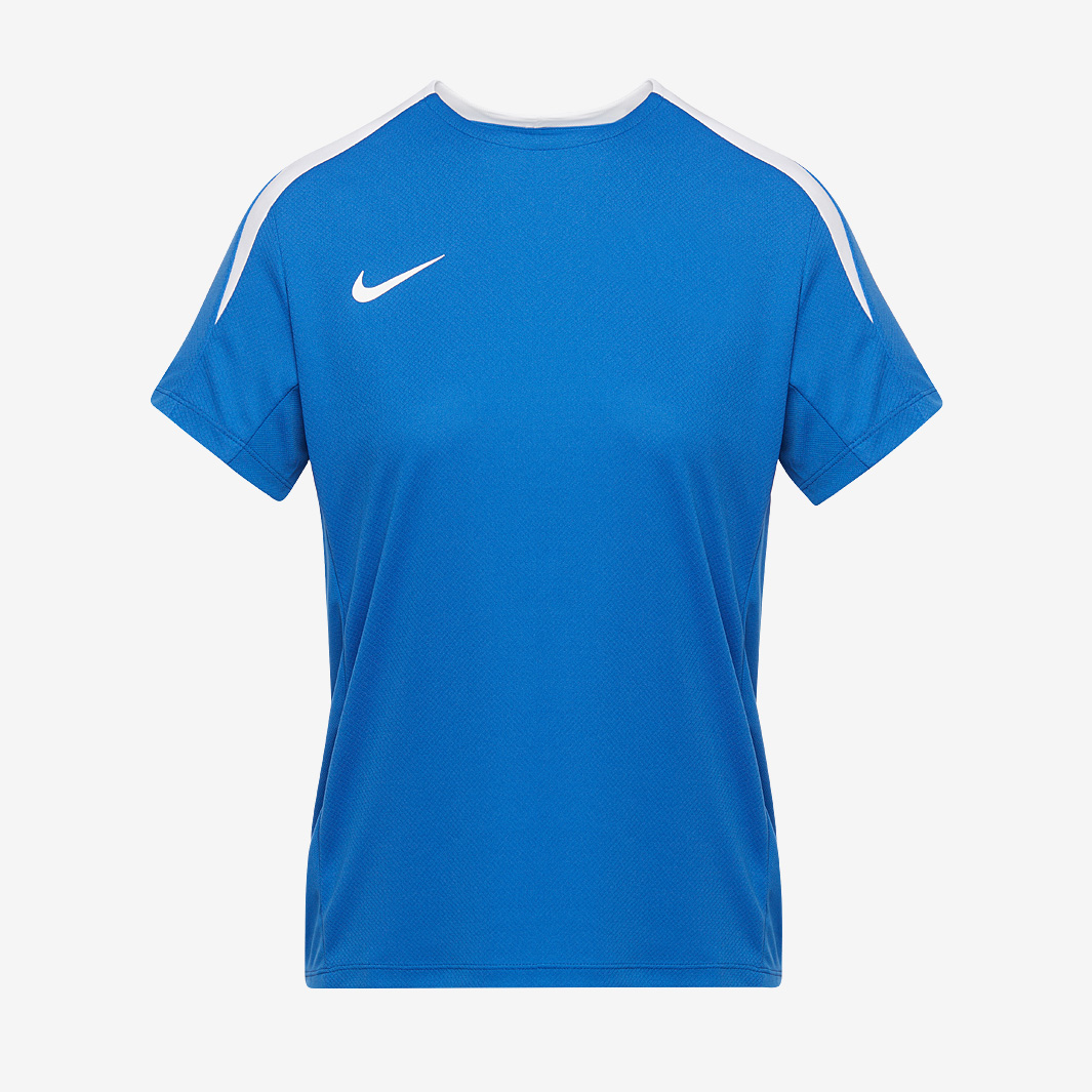 Nike Womens Strike 24 Knitted Ss Training Shirt Royal White Blue