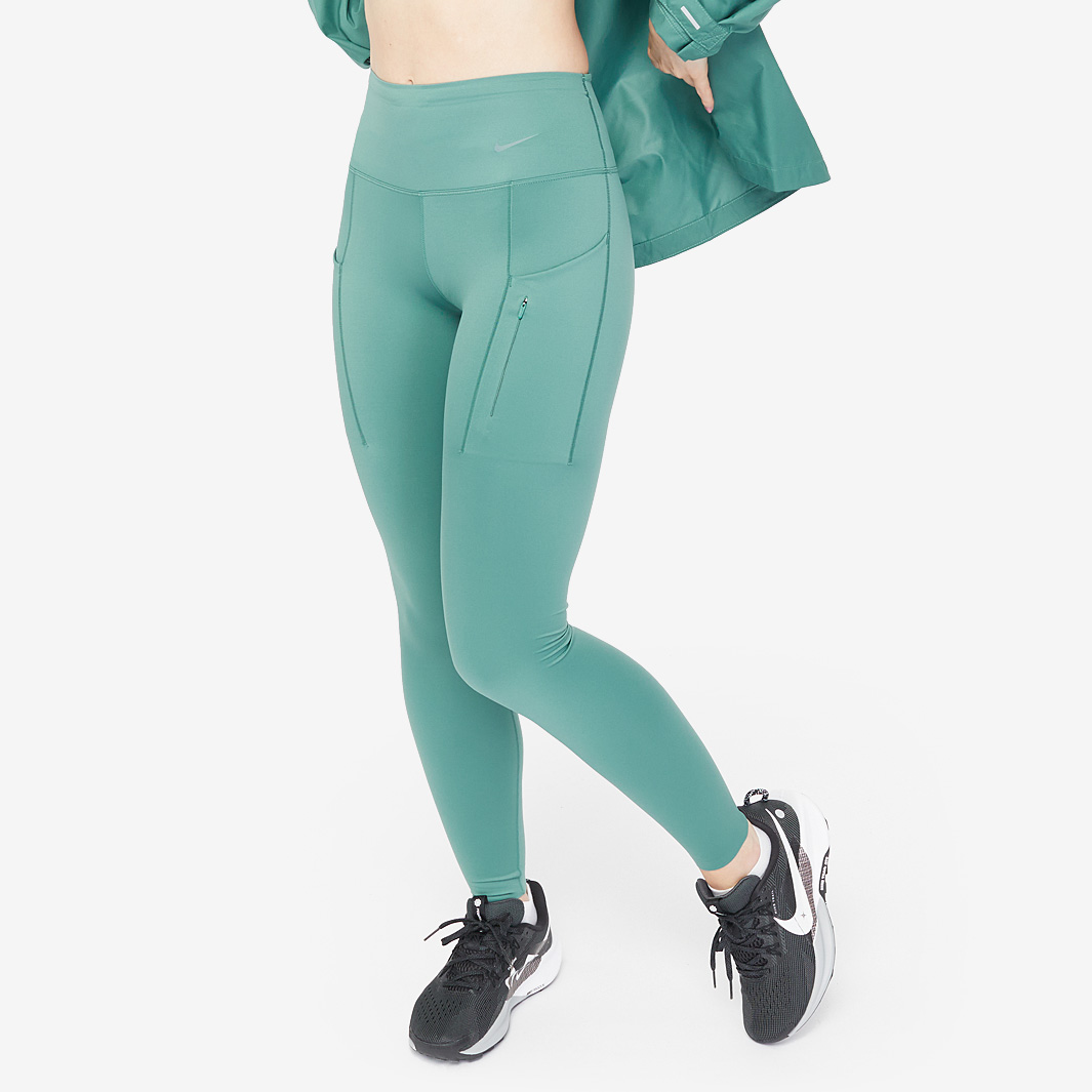 Nike Womens Dri Fit Go Mid Rise Leggings Green