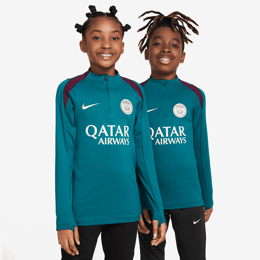 Nike Paris Saint Germain 24 25 Kids Dri Fit Strike Drill Top Teal